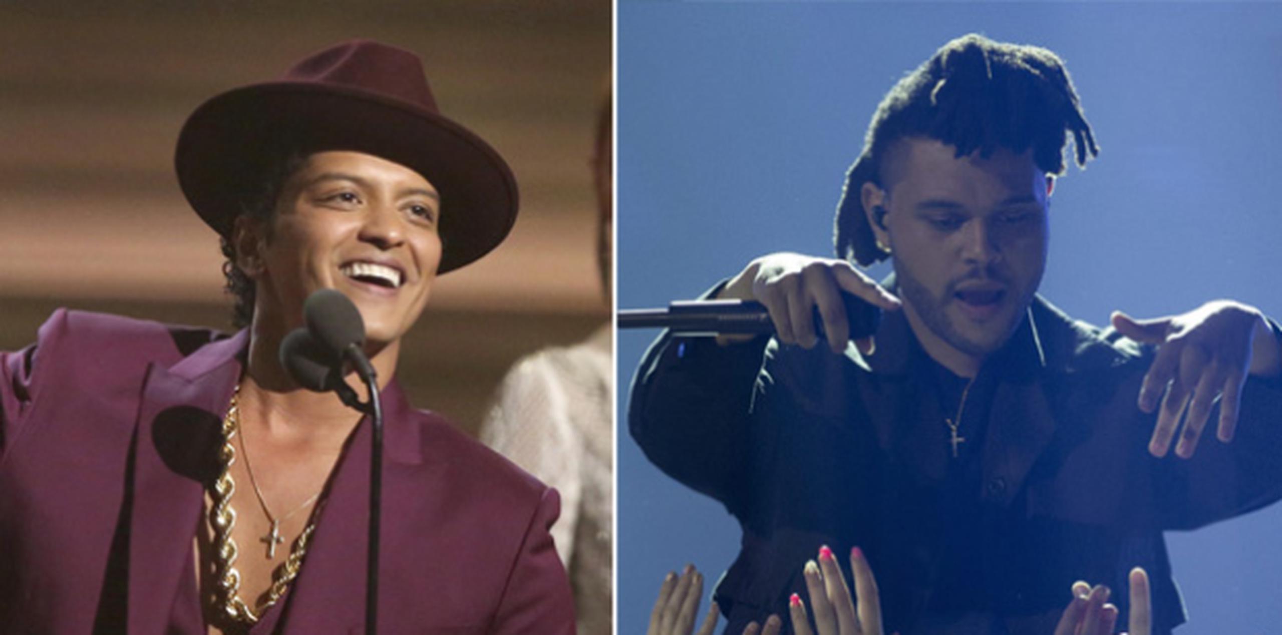 Bruno Mars y The Weeknd. (Archivo)