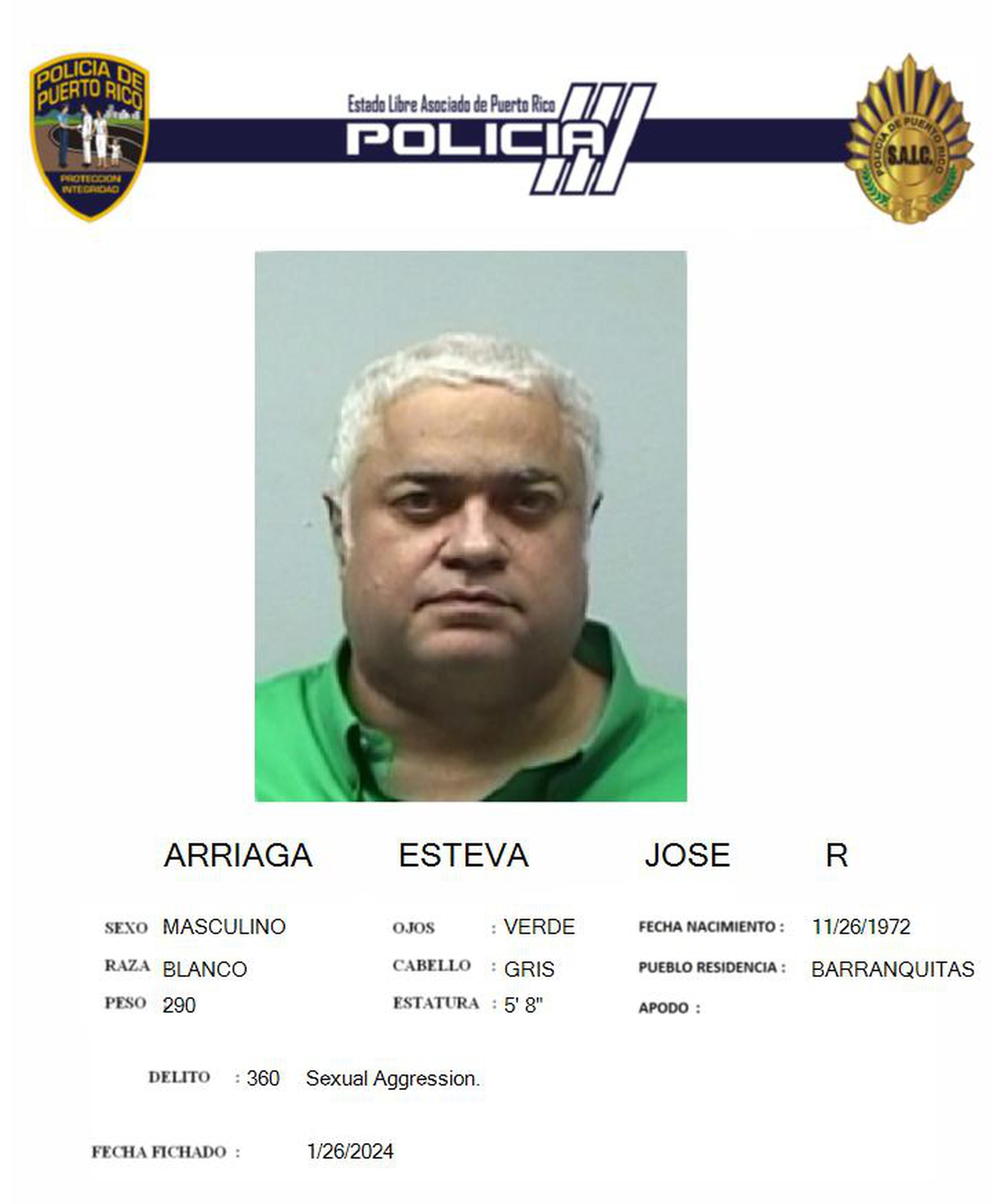 José Raúl Arriaga Esteva enfrenta cargos por agresión sexual y maltrato de menores.