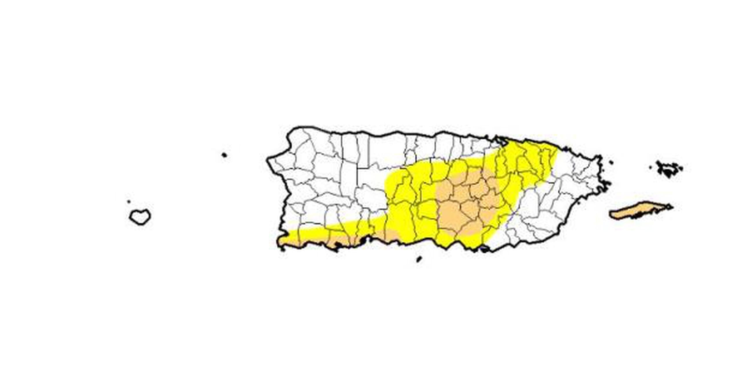 Un racionamiento estuvo afectando a 70,000 personas que se suplen del embalse de Guajataca, en el noroeste de la isla. (droughtmonitor)