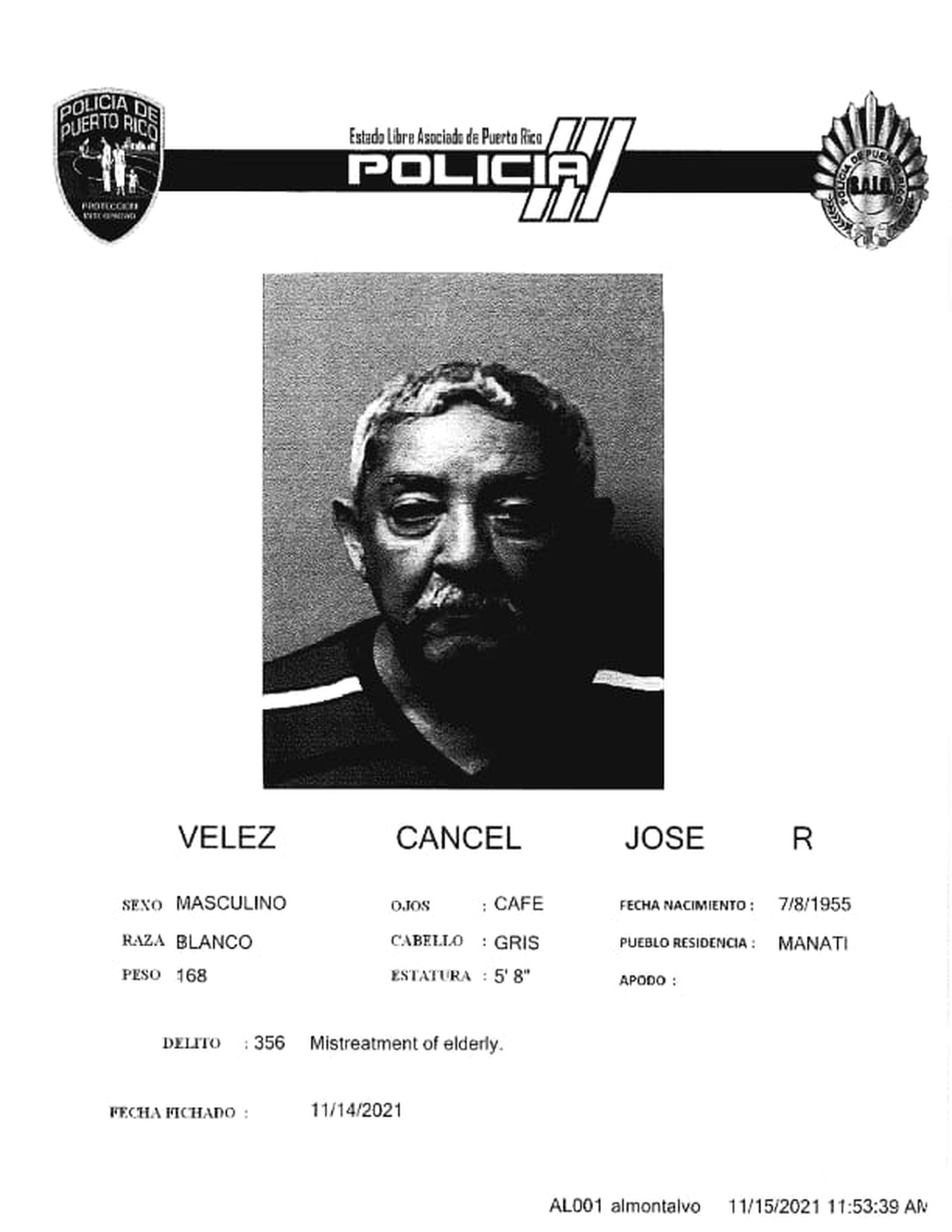 El Negociado de la Policía informó que José R. Vélez Cancel presuntamente agredió a su suegra de 87 años.