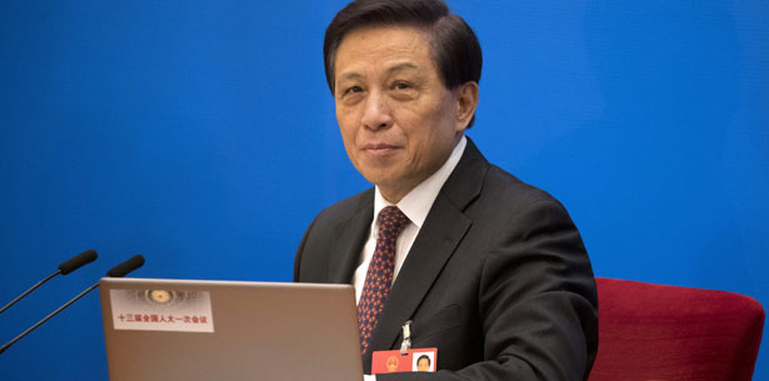 Zhang Yesui, portavoz del plenario de la Asamblea Nacional Popular (ANP, legislativo). (AP)