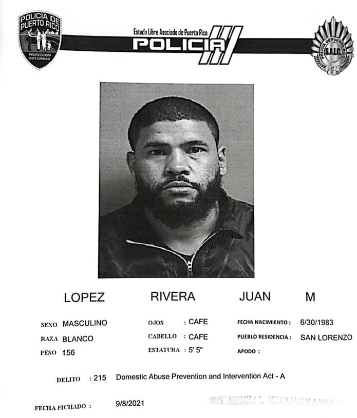Ficha policíaca de Juanma López por caso de violencia doméstica.