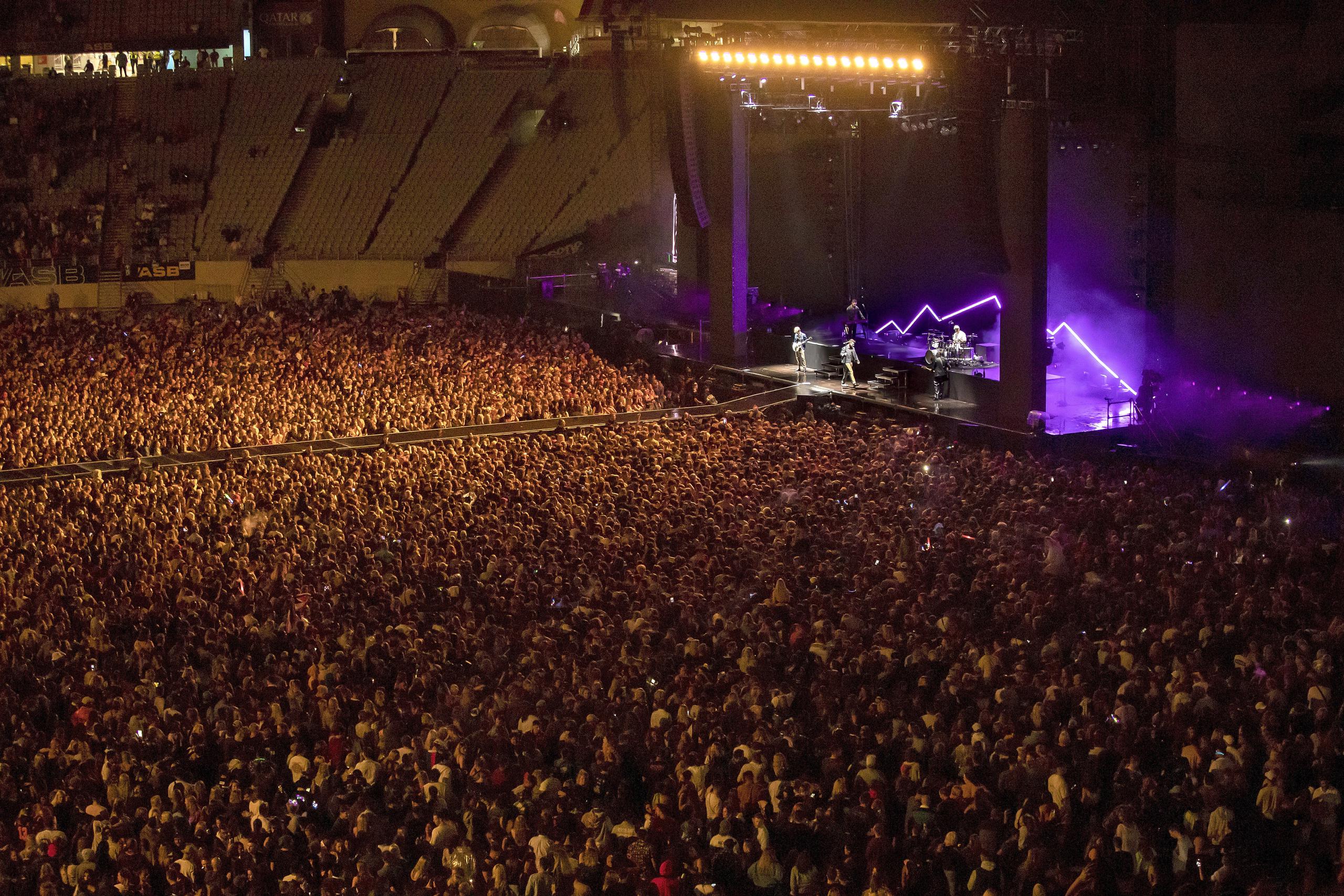 El final de la gira de la banda el sábado por la noche fue anunciado como el concierto más grande del mundo desde que comenzó la pandemia.