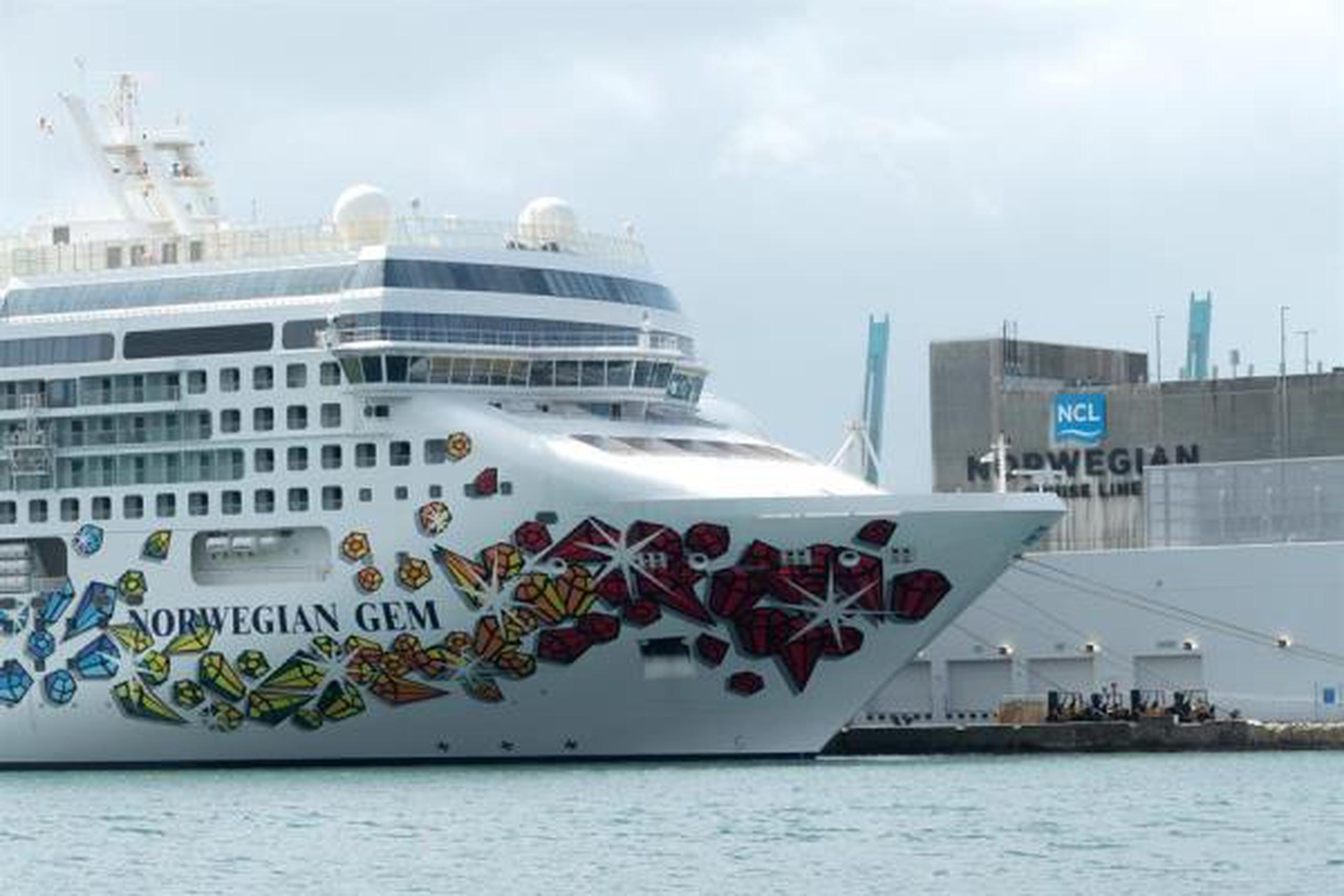 Vista de un crucero de la empresa estadounidense Norwegian Cruise Line.