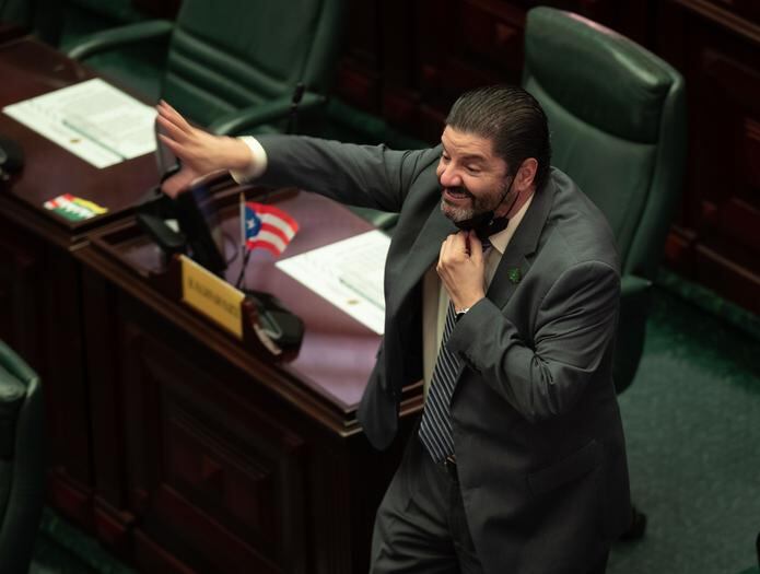 El representante Ángel Matos durante una sesión en la Cámara el pasado enero.