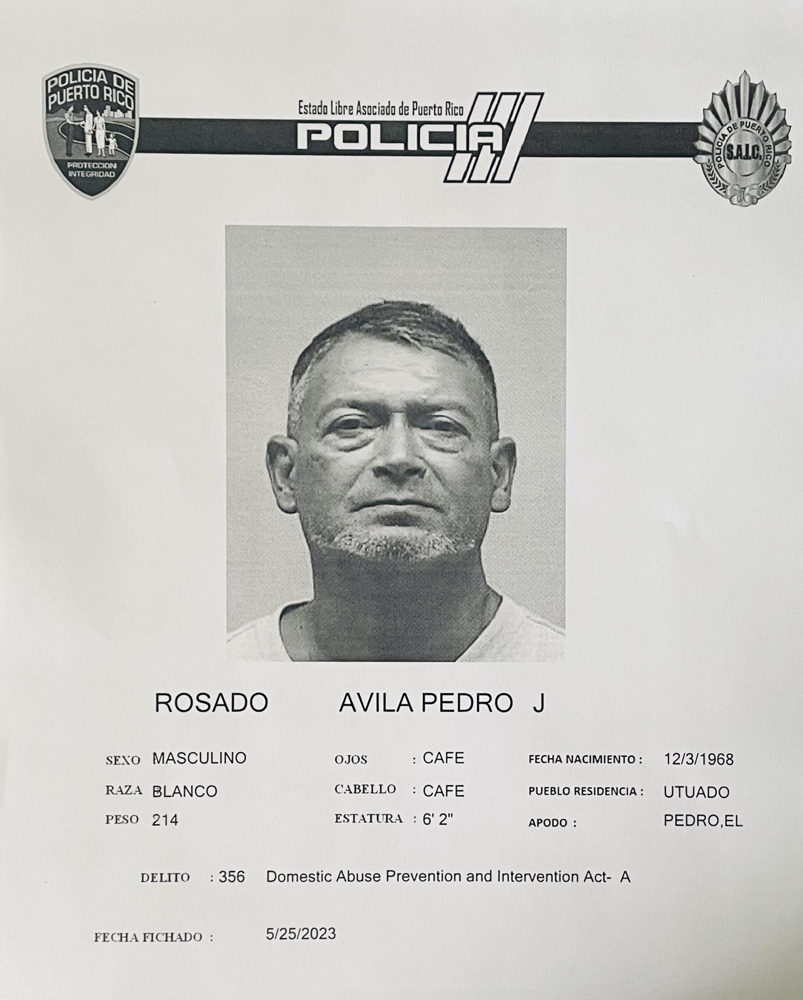 Pedro J. Rosado Ávila quedó en libertad al prestar la fianza de $10,000.00 que le señaló la jueza Damaris Rivera, del Tribunal de Utuado.