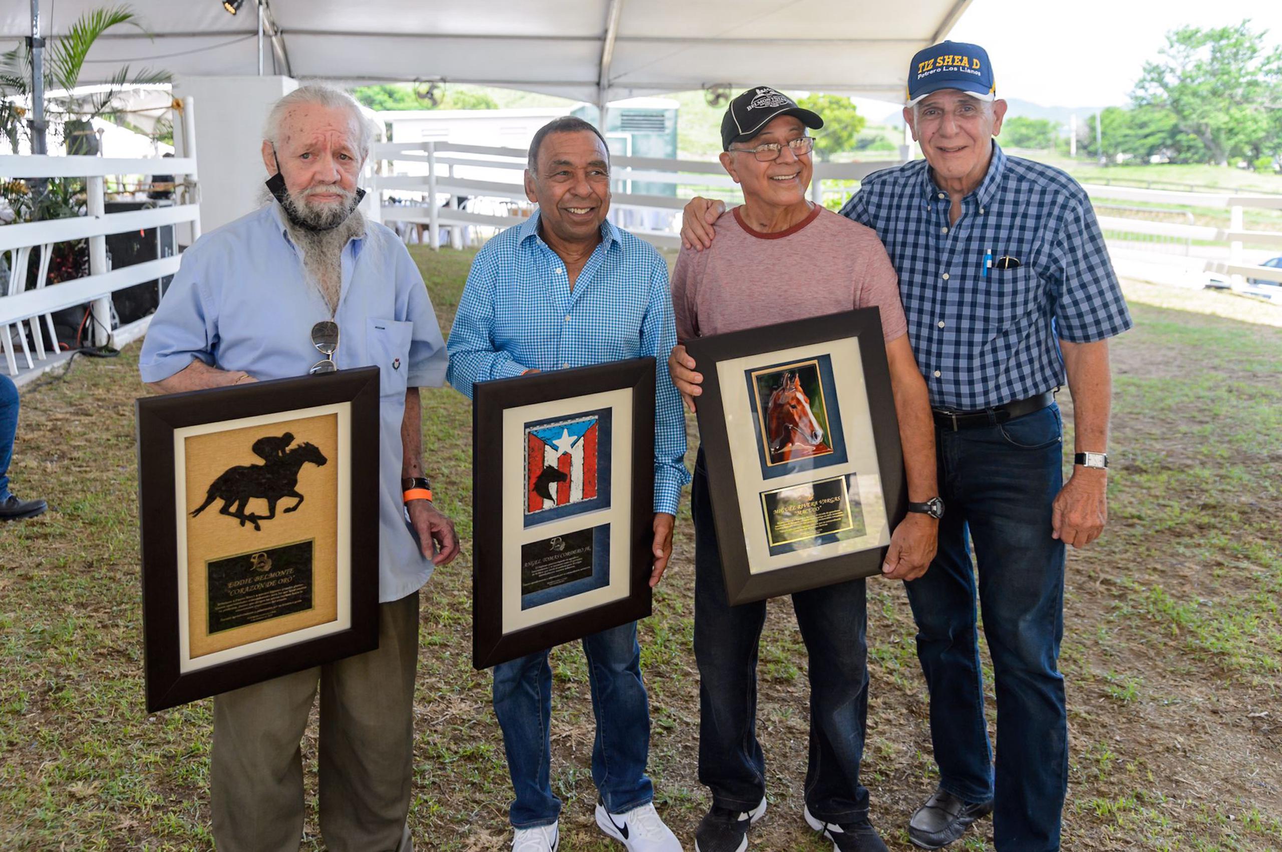 Eddie Belmonte, Junior Cordero y Macuco Rivera aparecen aquí en un reciente homenaje del que fueron recipientes hace unos años.