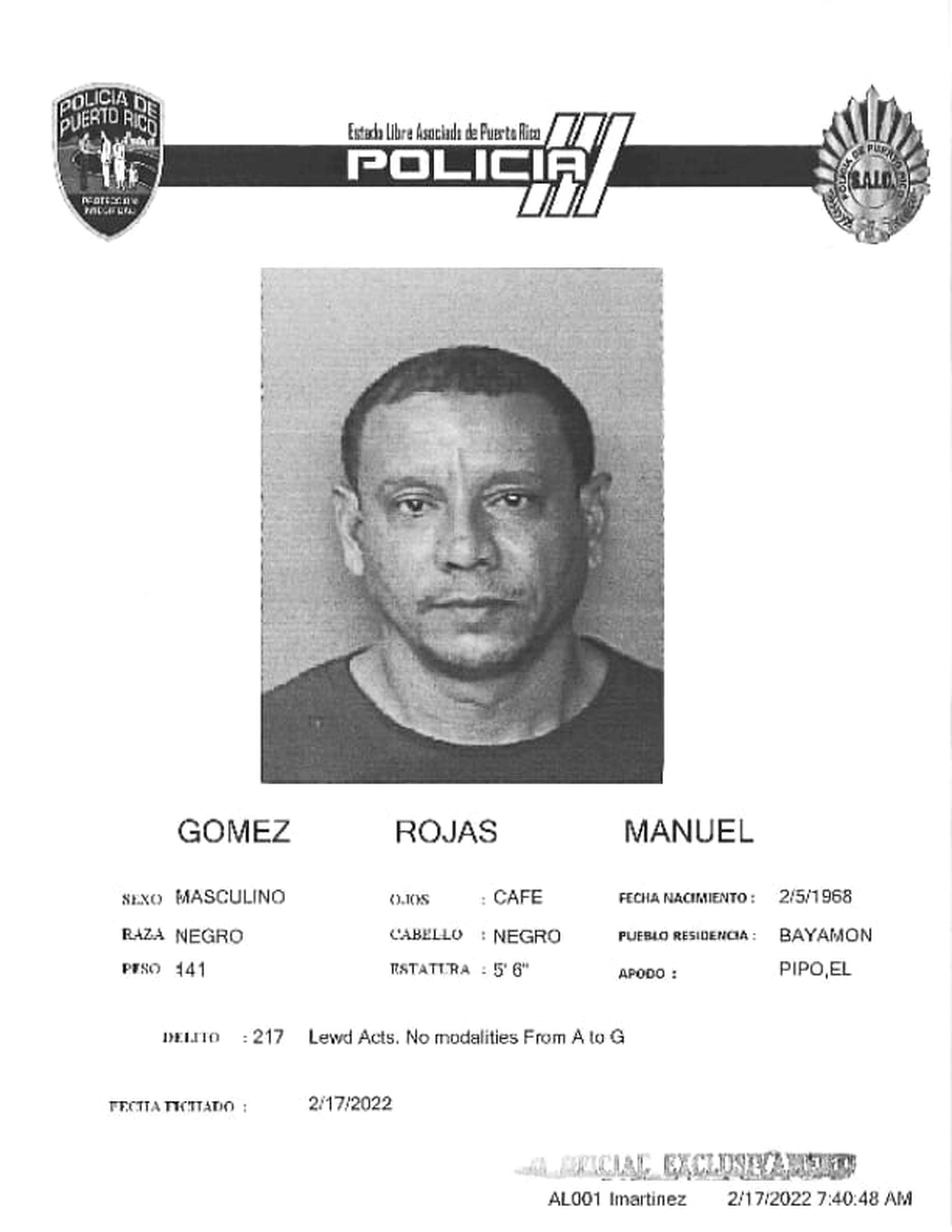 Manuel Gómez Rojas fue acusado por los delitos de agresión sexual y actos lascivos contra dos niñas.