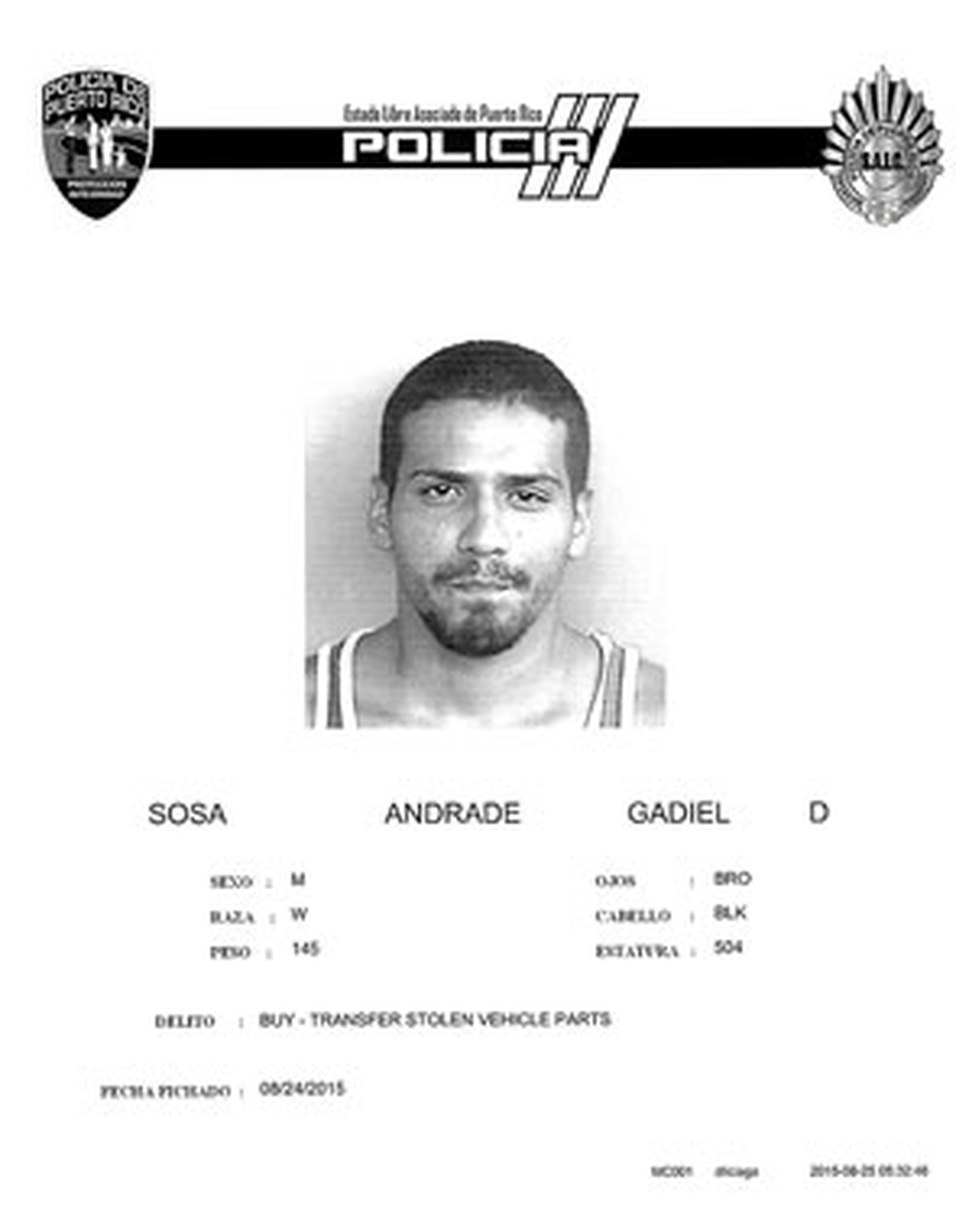 Gadiel David Sosa Andrade se resistió al arresto el lunes. (Suministrada)