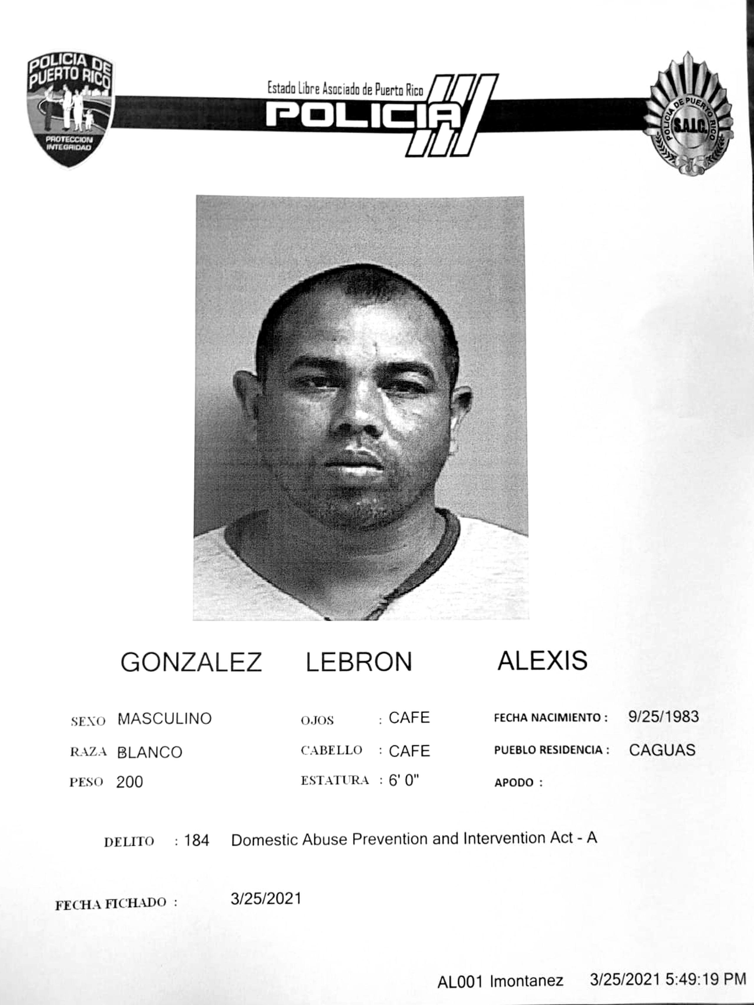 La expareja de Alexis González Lebrón, Rosita Alicea Delgado, quien fue asesinada en Gurabo, había solicitado el 26 de marzo, una orden de protección en su contra, tras acusarlo por violencia doméstica por segunda ocasión. 