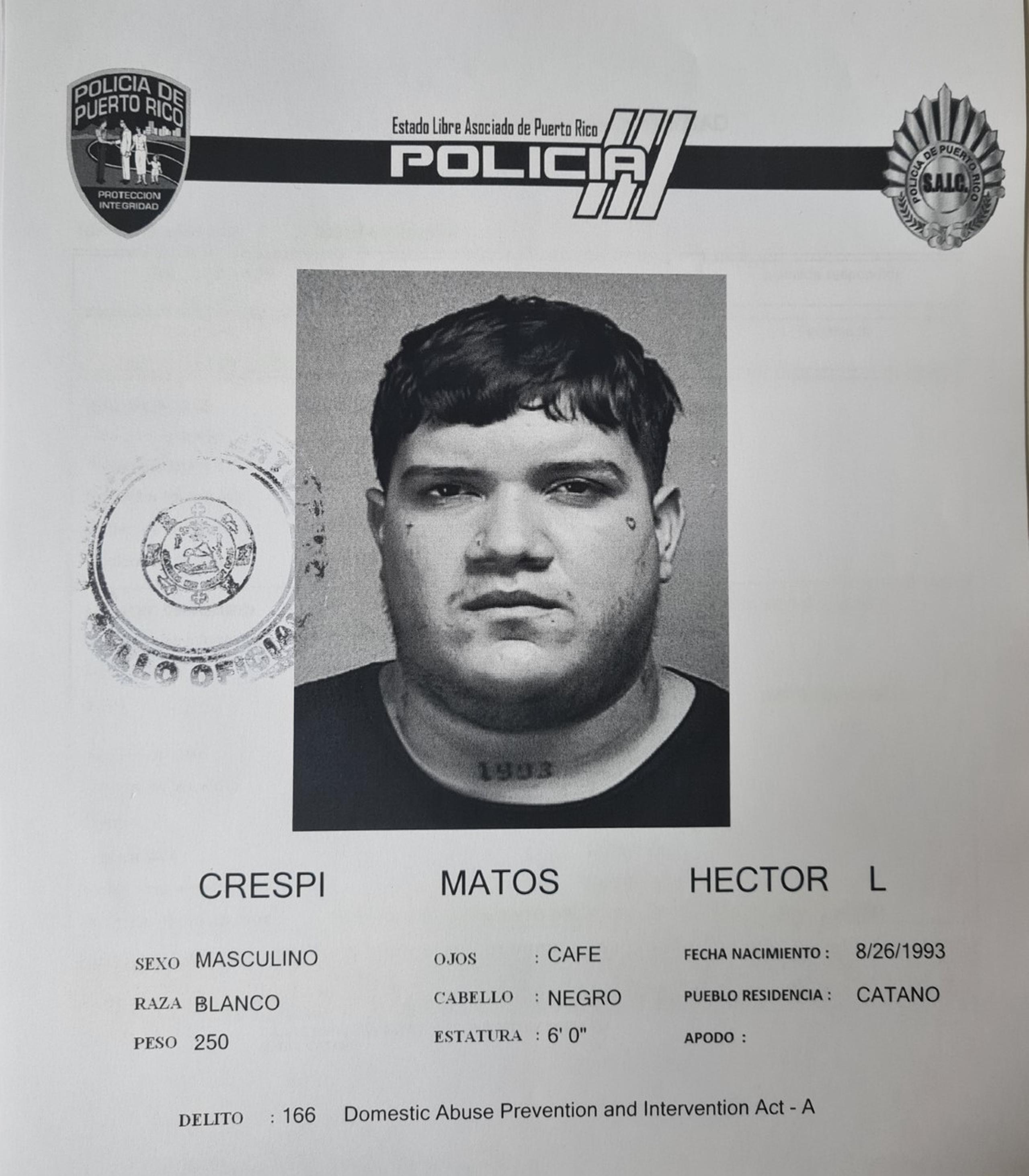 Héctor Crespi Matos fue encarcelado al no prestar una fianza de $10,000.