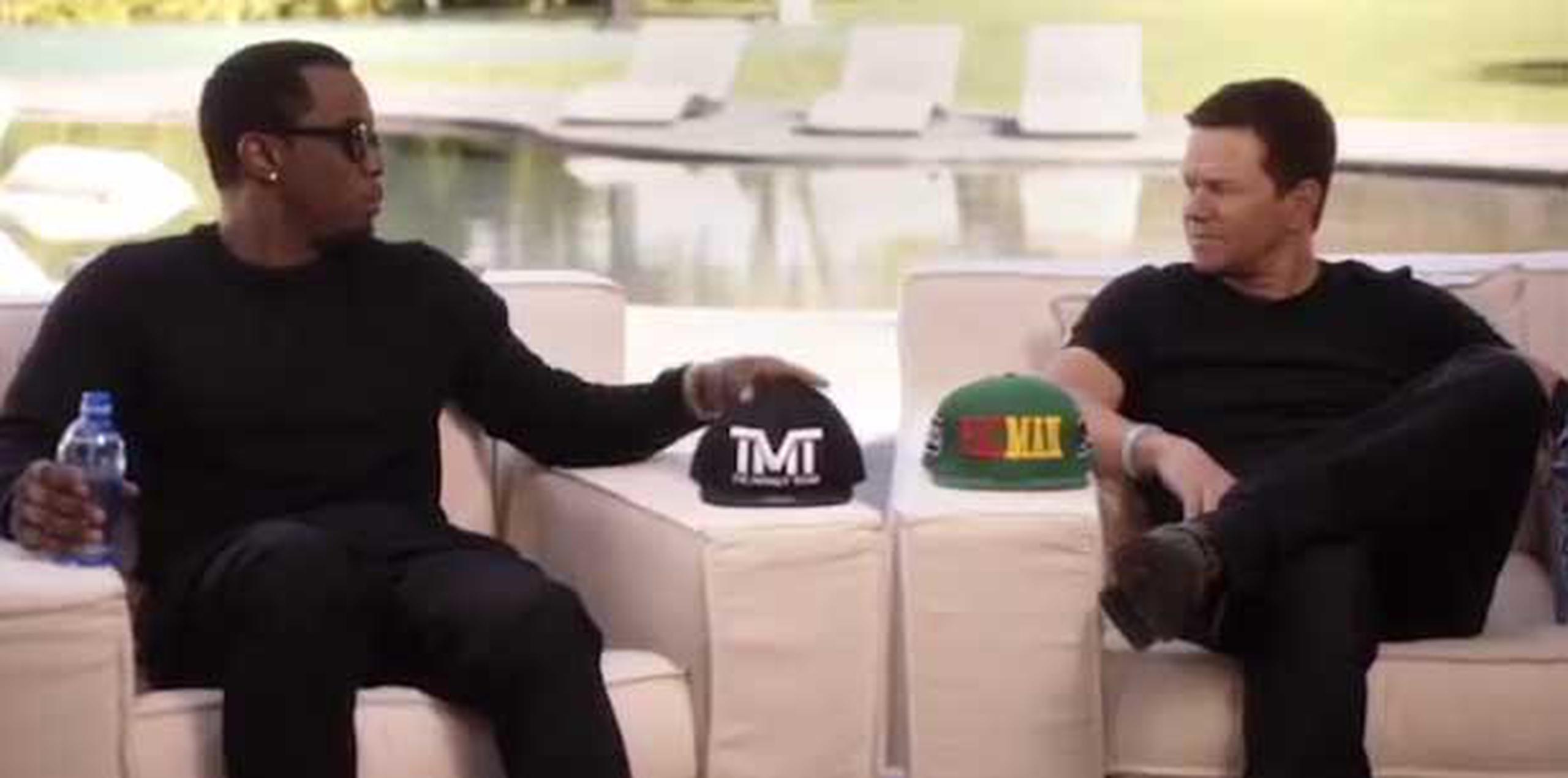 Diddy y el actor Mark Wahlberg acuerdan su apuesta. (Captura/Instagram)