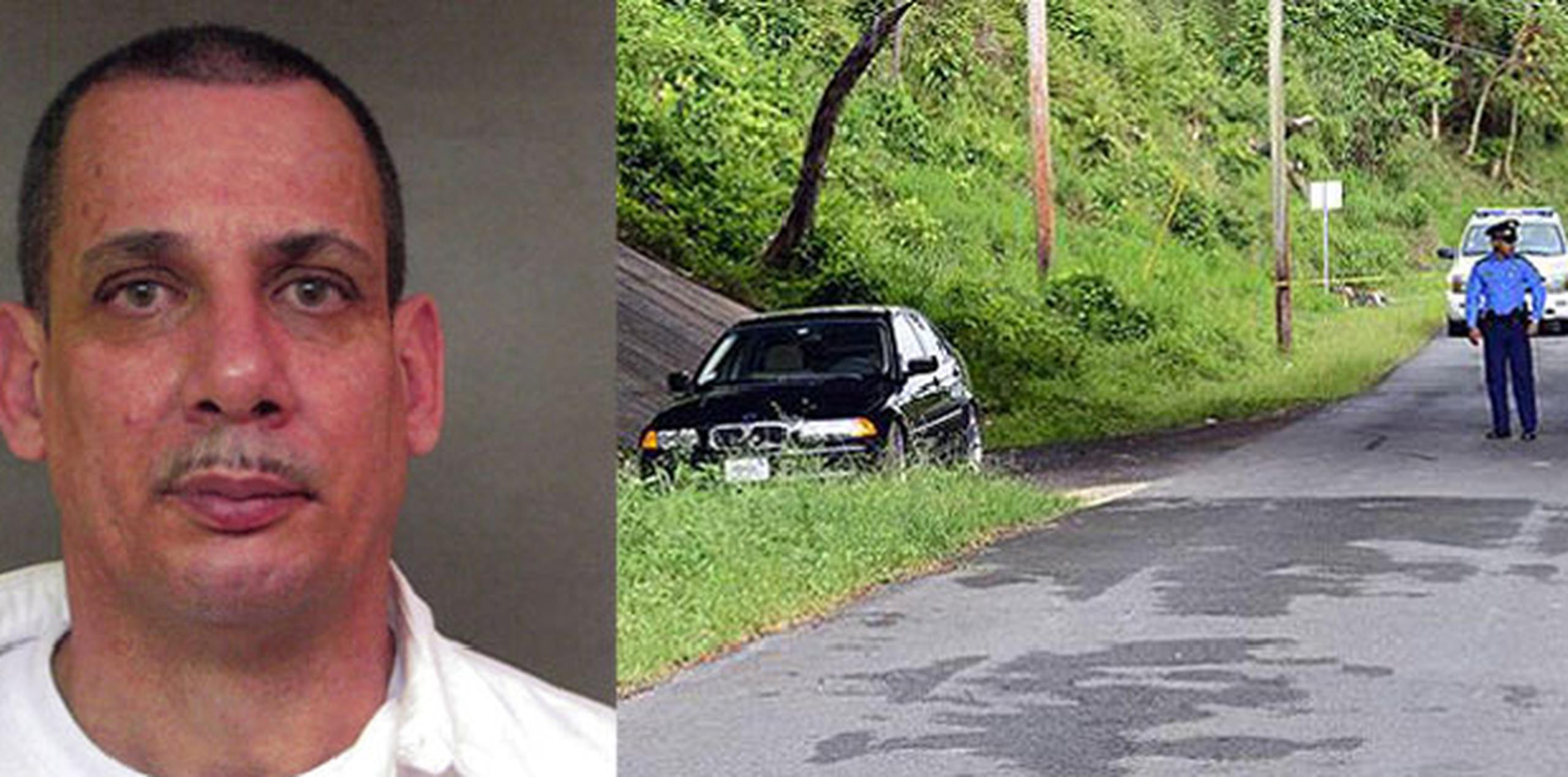 El vehículo del acusado Carlos M. Padilla Viera, un BMW negro serie 323, fue encontrado el pasado sábado, en el Camino Los Guayabos, sector Morcelo, debajo del puente de la autopista Luis A. Ferré, en Río Piedras. (Archivo)