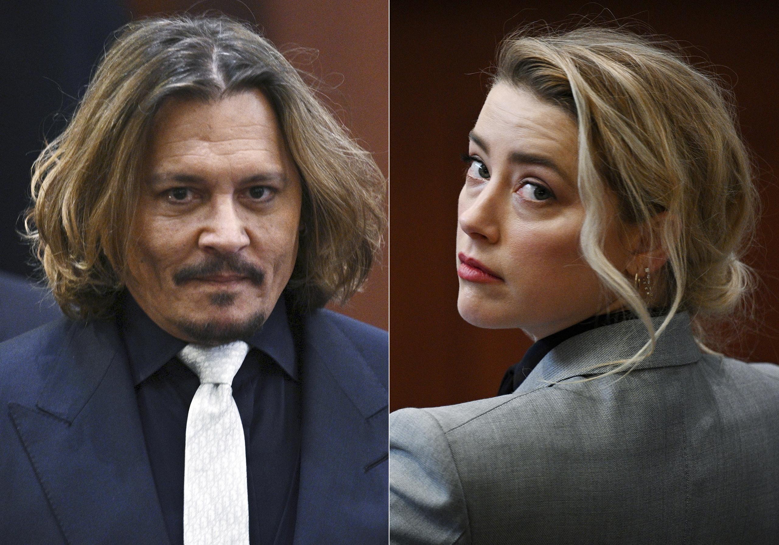 Johnny Depp (izquierda) demandó a Amber Heard (derecha) por $50 millones en el Tribunal de Circuito del Condado de Fairfax en Virginia debido a un artículo de opinión que publicó la actriz en diciembre de 2018 en el diario The Washington Post describiéndose como “una figura pública que representa el abuso doméstico”. Heard, por su parte, lo contrademandó por $100 millones.