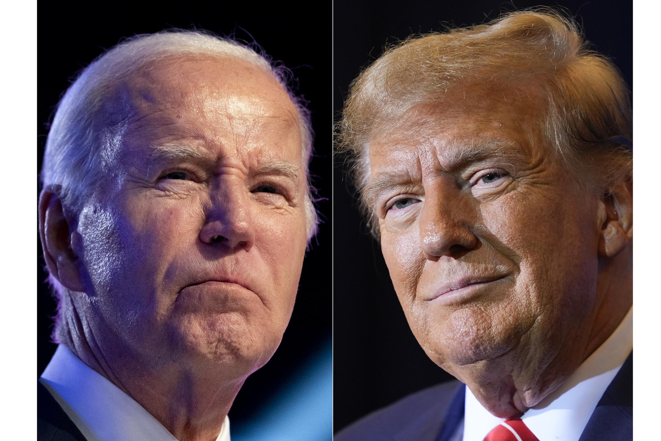 El presidente Joe Biden y el expresidente Donald Trump  (Foto AP)