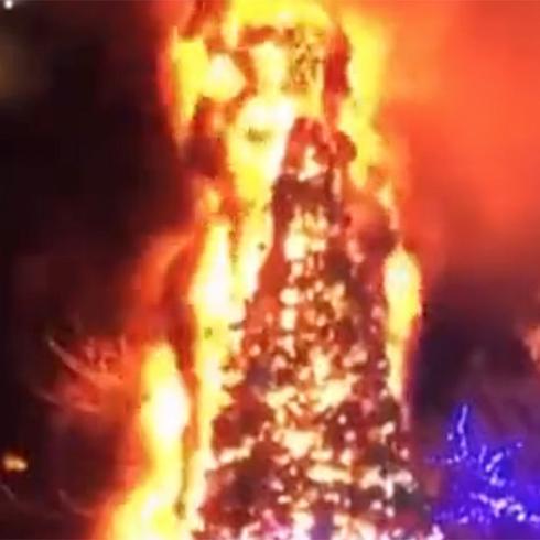 Destruyen en llamas el árbol de Navidad de Fox News