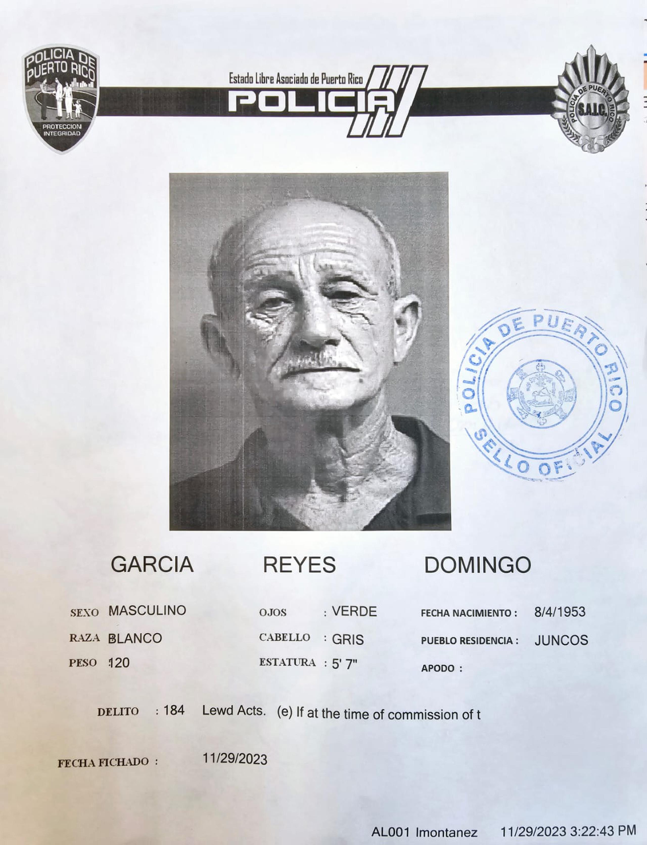 Domingo García Reyes fue acusado por los delitos de actos lascivos y maltrato de menores.