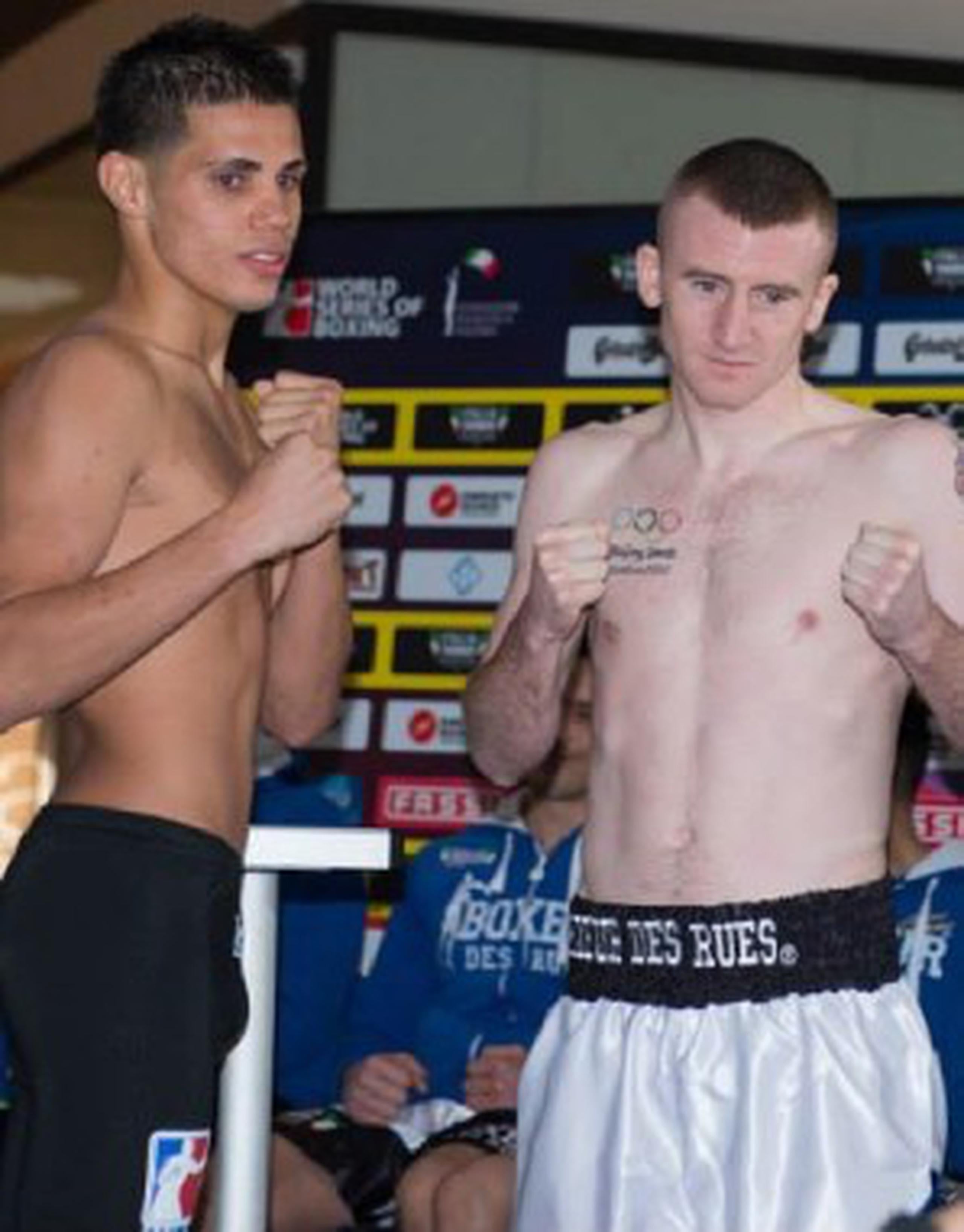 Anthony Chacón, a la izquierda, se medirá a Patrick Barnes en los 49 kg en la tercera jornada de la Serie Mundial de Boxeo. (Suministrada)