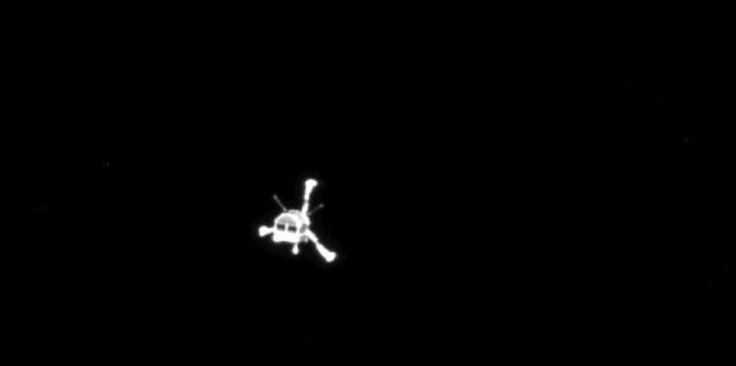 El módulo Philae, de 220 libras, tomó una foto de Rosetta. (AFP PHOTO / ESA/Rosetta/MPS for OSIRIS Team MPS/UPD/LAM/IAA/SSO/INTA/UPM/DASP/IDA)