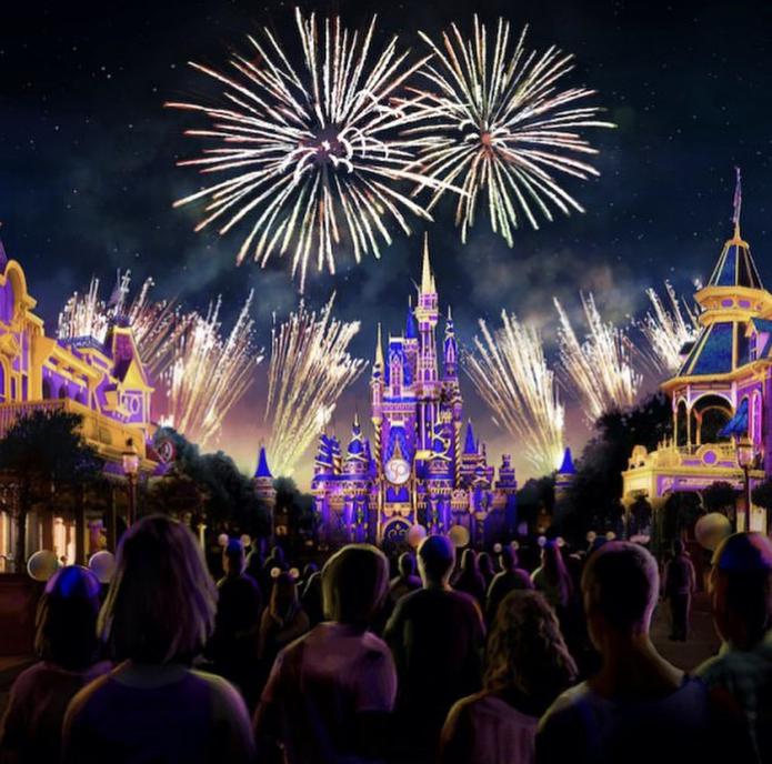 La mayor novedad en el Reino Mágico es el show nocturno de fuegos artificiales y proyecciones "Disney Enchantment".