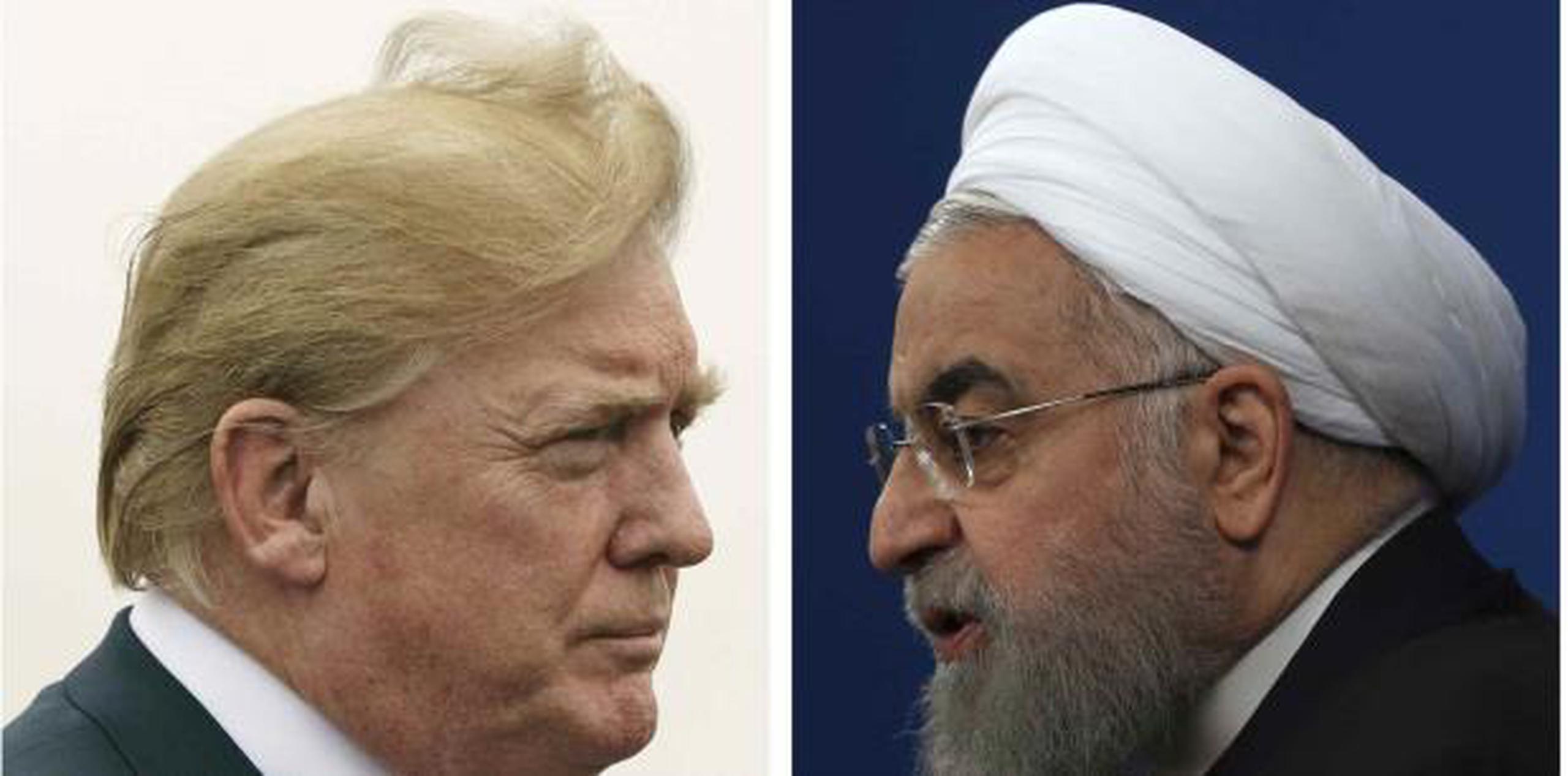 Trump advirtió el domingo en la noche a Hasán Ruhani que enfrentará graves consecuencias por amenazar a su país.  (AP)