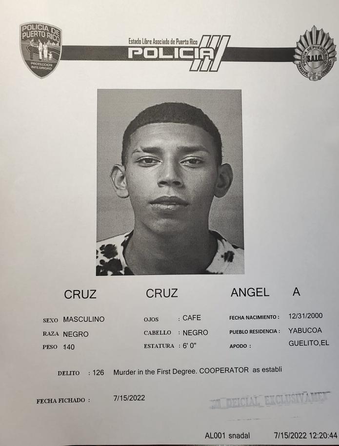 Ángel A. Cruz Cruz está acusado por el asesinato de un adolescente en Yabucoa.
