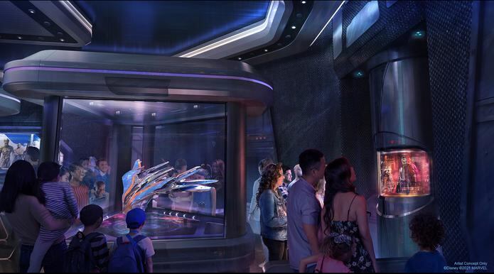 Fotografía cedida por Disney que muestra la próxima atracción "Guardians of the Galaxy: Cosmic Rewind".