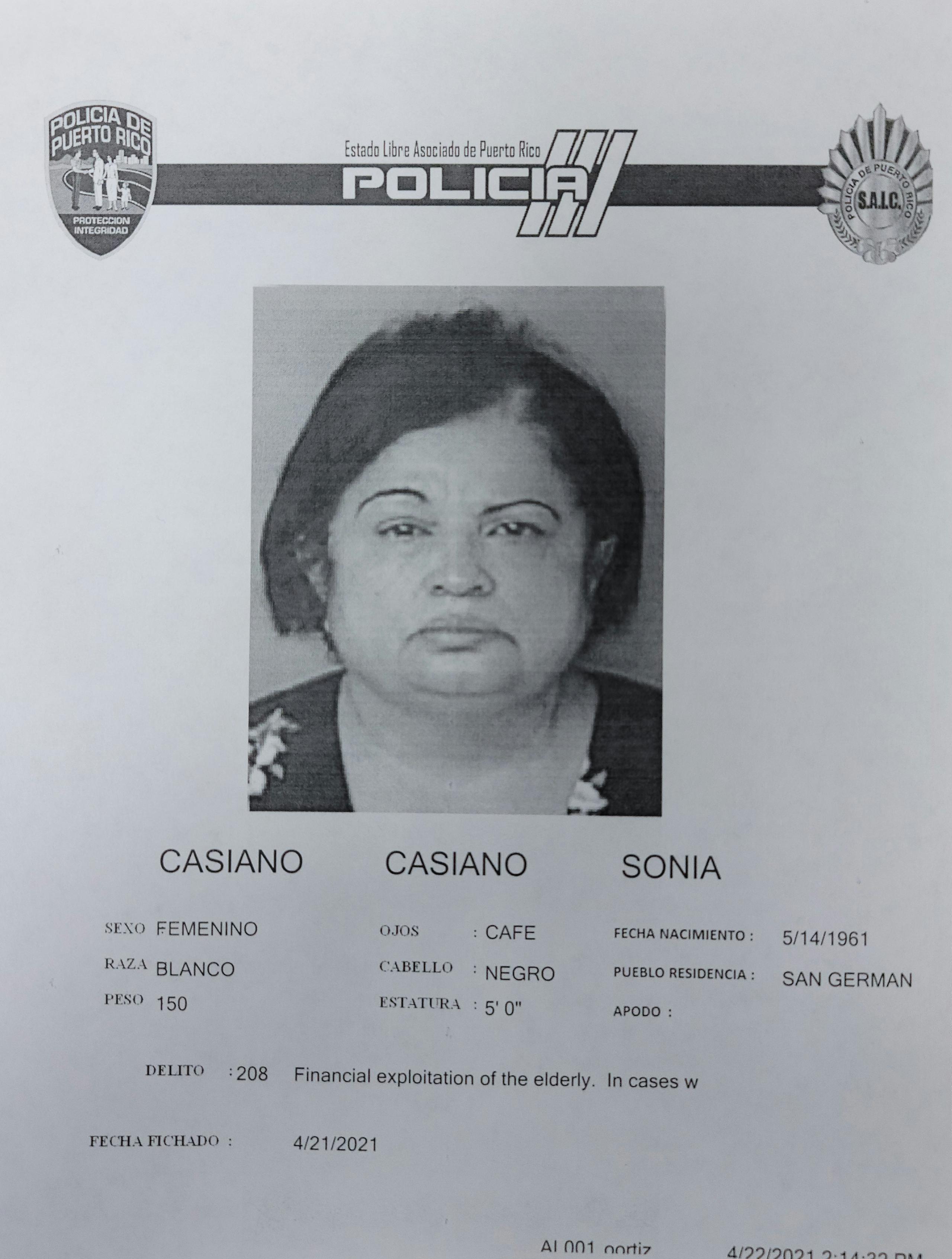 La jueza María Del Pilar Vázquez, del Tribunal de Mayagüez, determinó causa contra para arresto contra Sonia Casiano, por fraude mediante llamadas telefónicas.