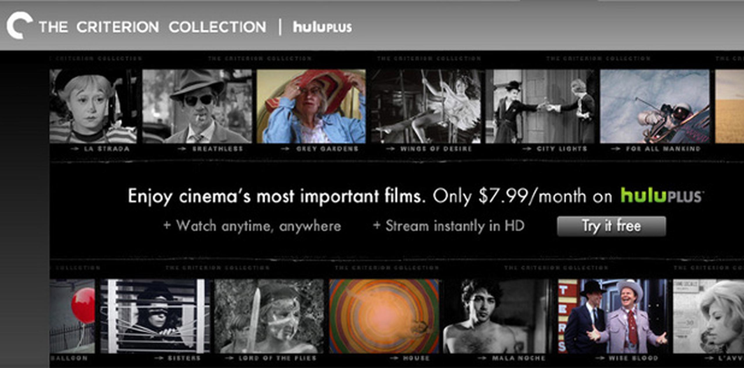 Desde 2011, las películas de Criterion Collection han sido difundidas exclusivamente por Hulu Plus.