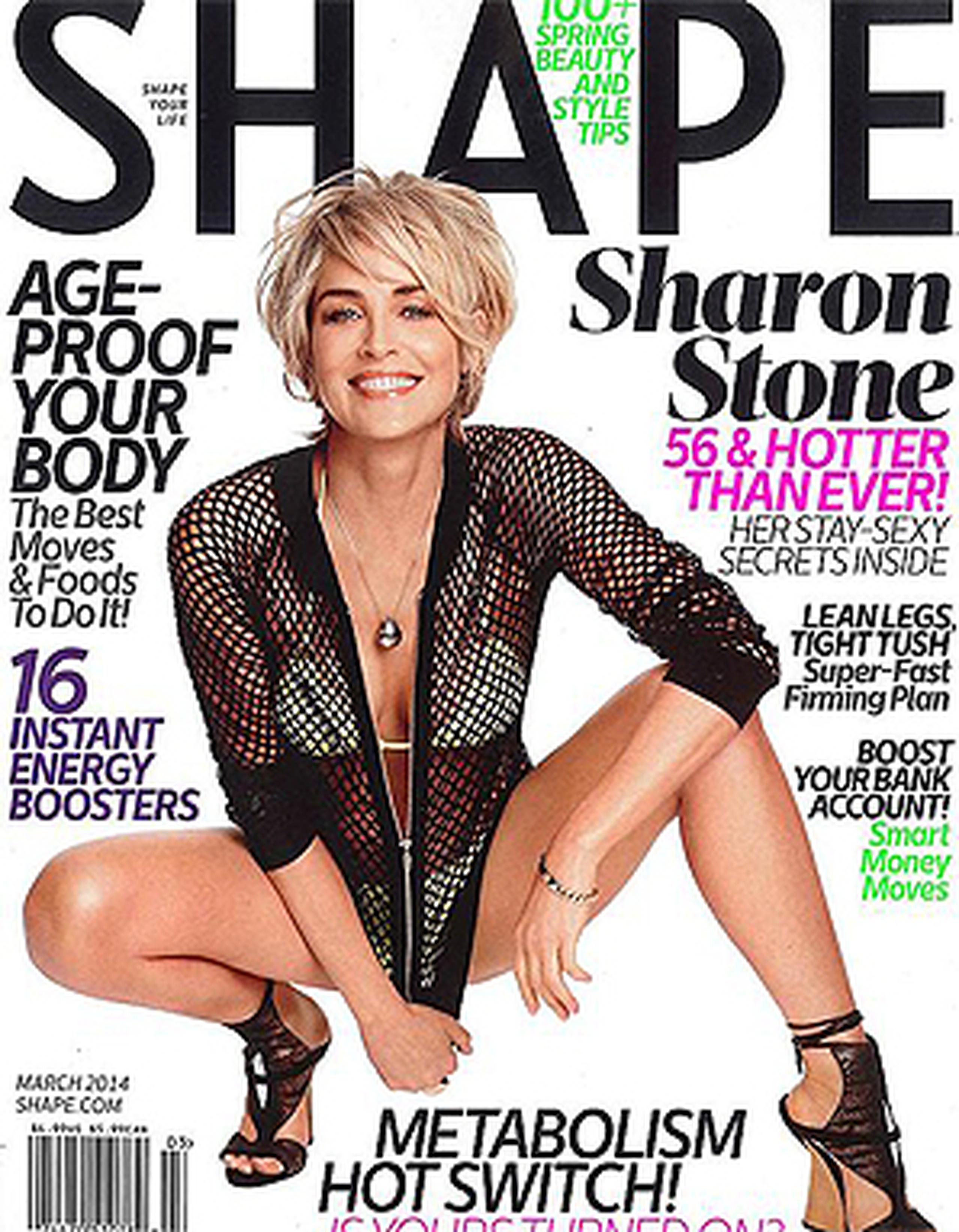 Sharon Stone luce espléndida en la portada de la revista Shape. (Shape.com)