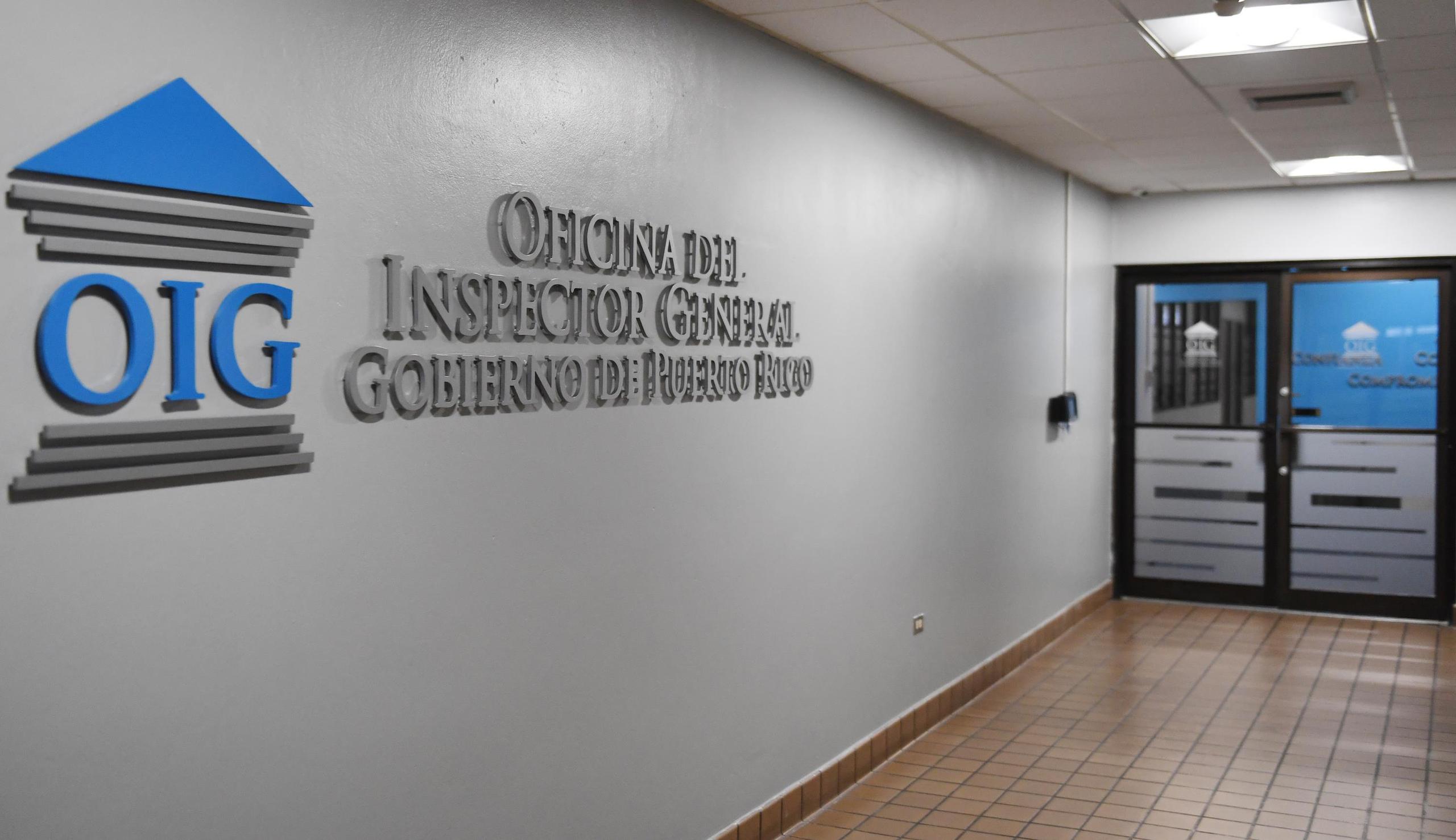 La  Oficina del Inspector General utiliza el espacio de oficina que le alquila otra entidad gubernamental.