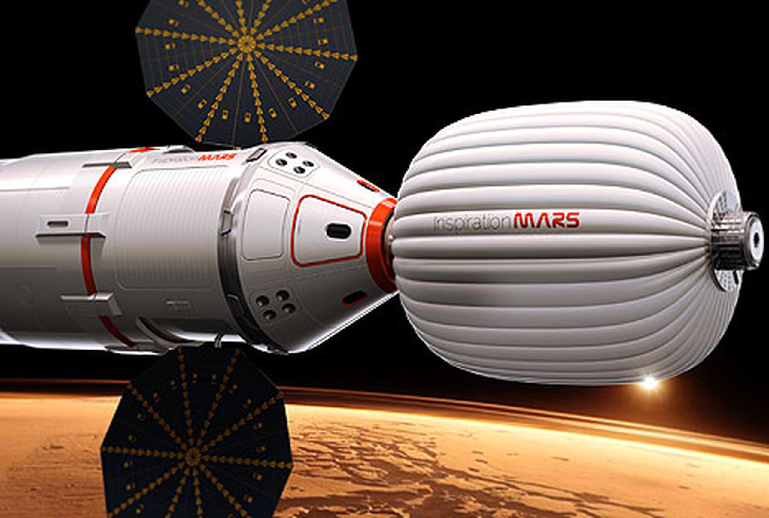 Los que respaldan el proyecto planean usar un cohete y cápsula espacial privados y algún tipo de hábitat que pudiera ser inflable, con un diseño austero que pudiera llevar dos personas a Marte por una fracción de lo que le costaría a la NASA hacerlo con robots, dijeron funcionarios. (AP)