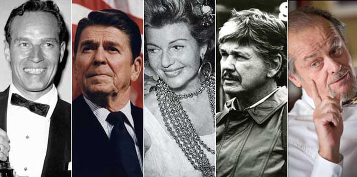 Charlton Heston, Ronald Reagan, Rita Hayworth, Charles Bronson y Jack Nicholson fueron o viven diagnosticados con Alzheimer. (Archivo)