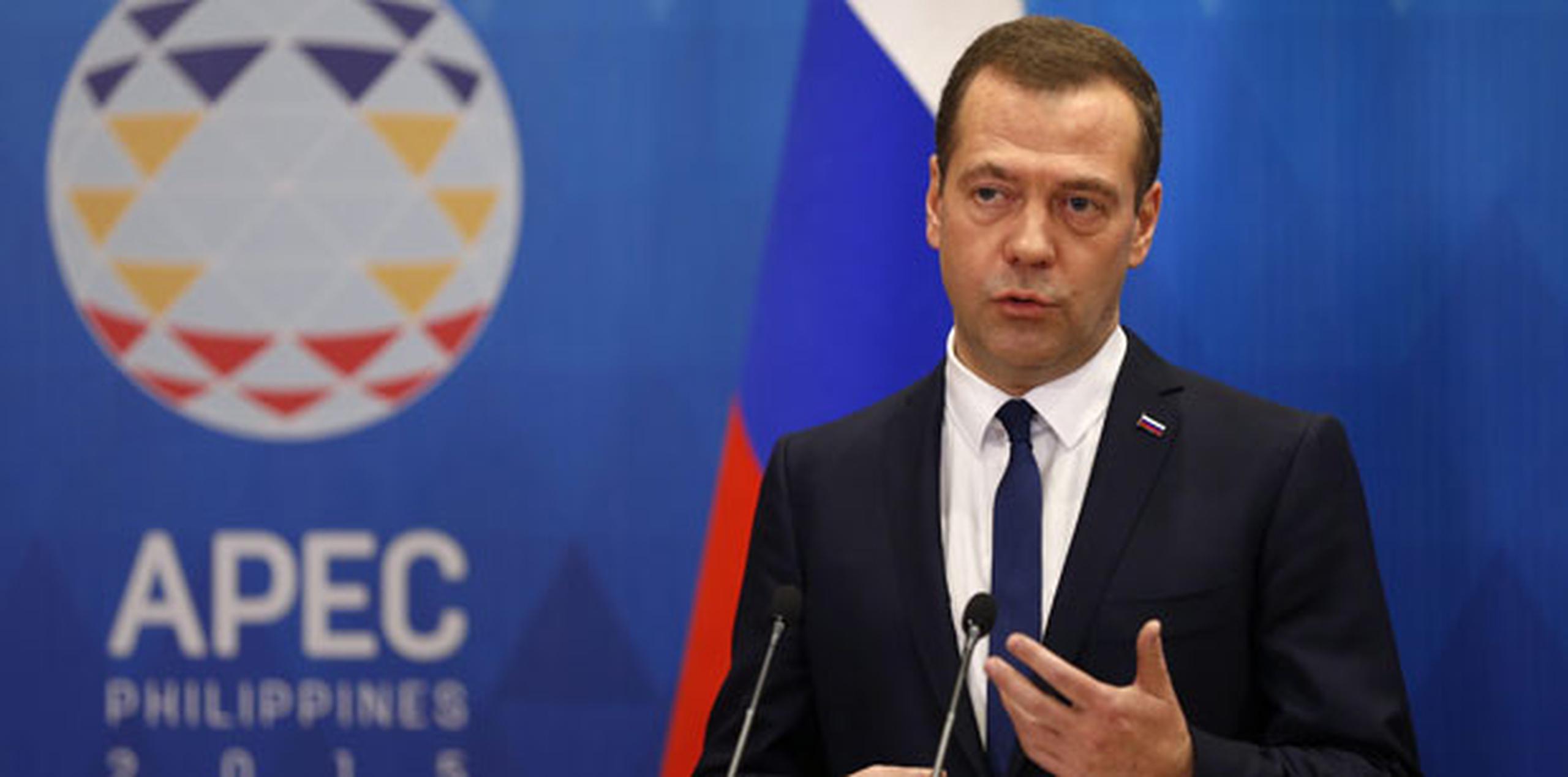 El primer ministro ruso, Dmitry Medvedev, señaló que la posición de Moscú "es bien conocida". (EFE/Yuri Kochetkov)