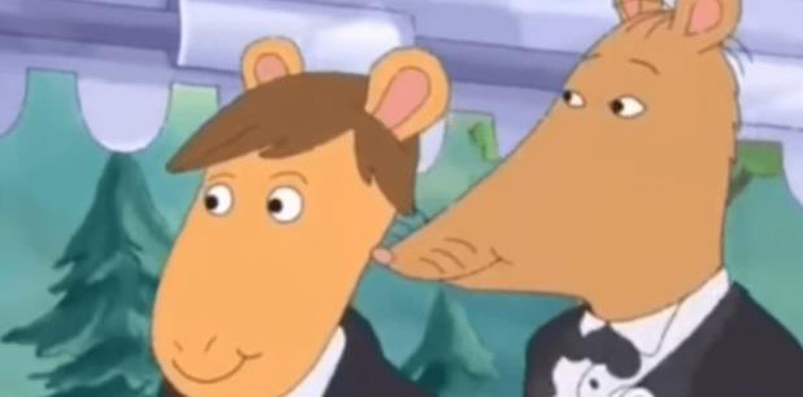 El protagonista de dicha unión es el "Sr. Ratburn",  profesor de "Arthur", quien decide vivir el amor libremente y festejar su boda en pleno arranque de temporada. (Captura)