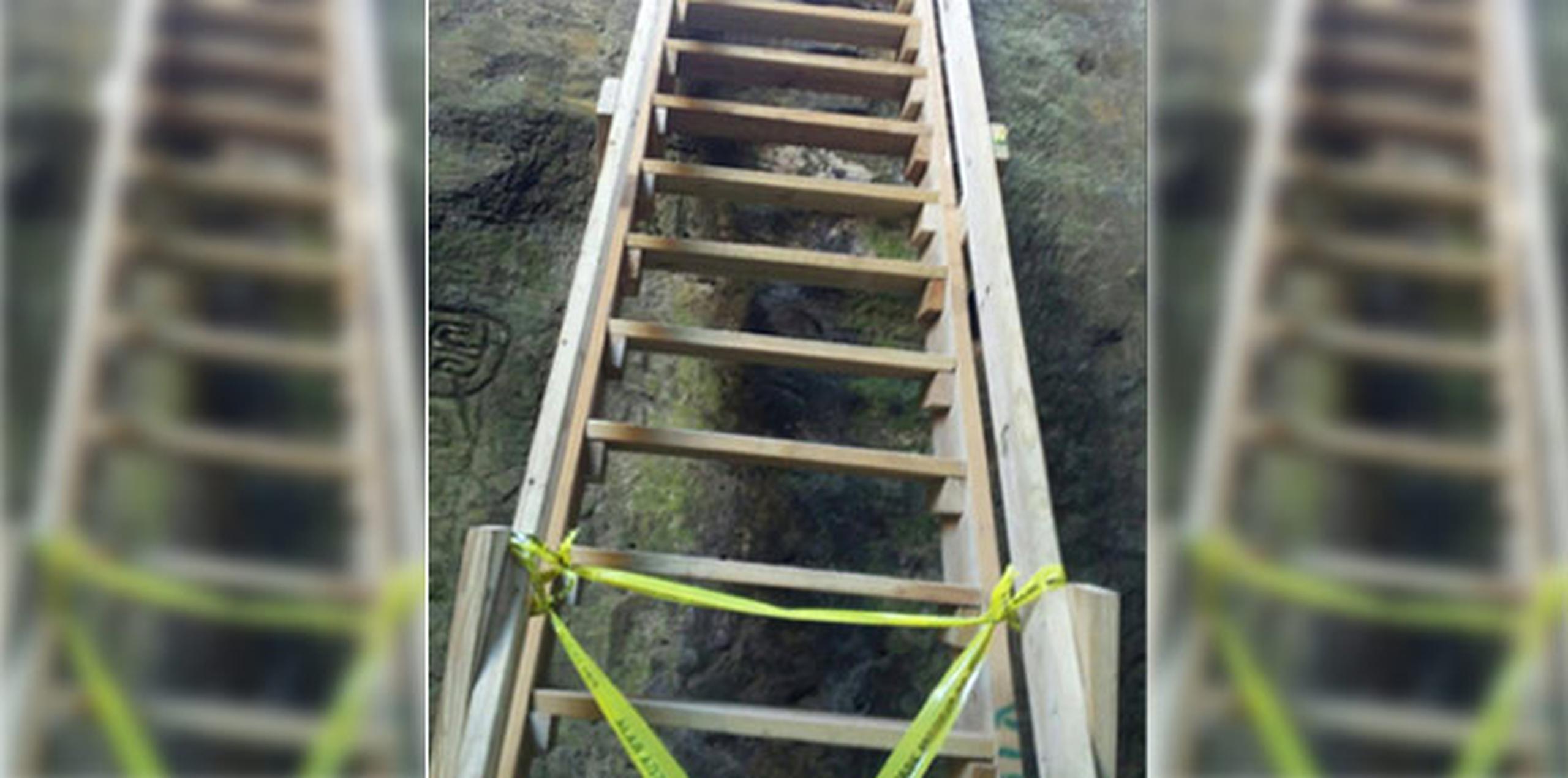 Nadie puede precisar quién o quiénes colocaron la escalera en la Cueva del Indio, la que el Departamento de Recursos Naturales y Ambientales ordenó remover. (Sumnistrada)