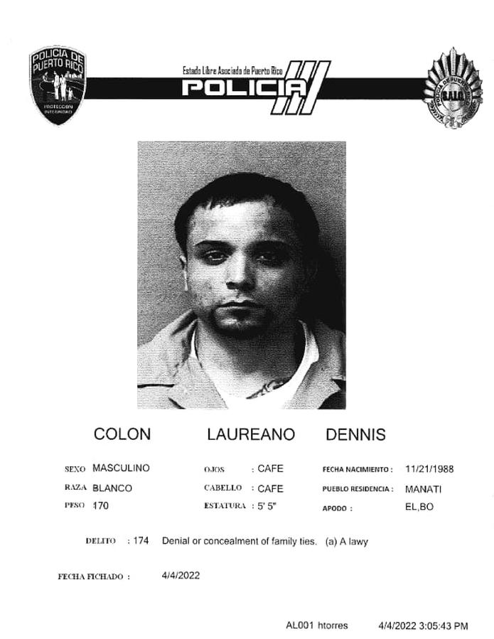 Dennis Colón Laureano alias Bo, fue ingresado en el complejo correccional de Bayamón al no prestar la fianza de $2 millones.