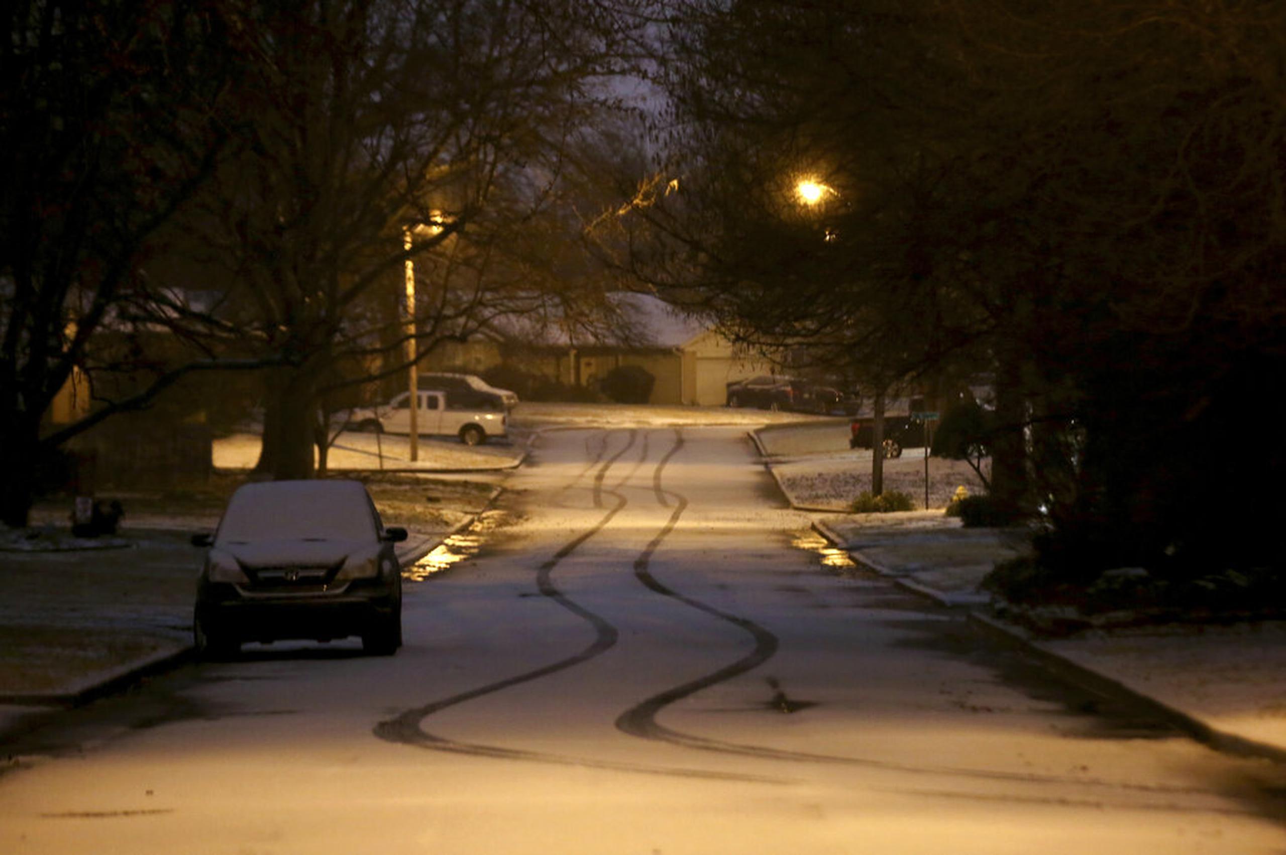 Nieve en el sur de Tulsa, Oklahoma.