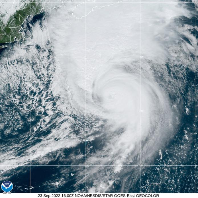Imagen de satélite del huracán Fiona el 23 de septiembre de 2022.