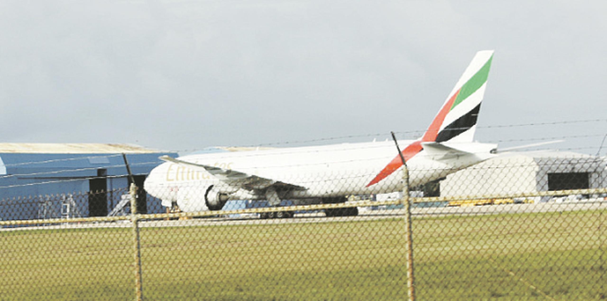 La operación de vuelos con Emirates Sky comenzó con un contrato que realizó la compañía de servicios aéreos puertorriqueña WASCO con tres vuelos semanales. (SUMINISTRADA)