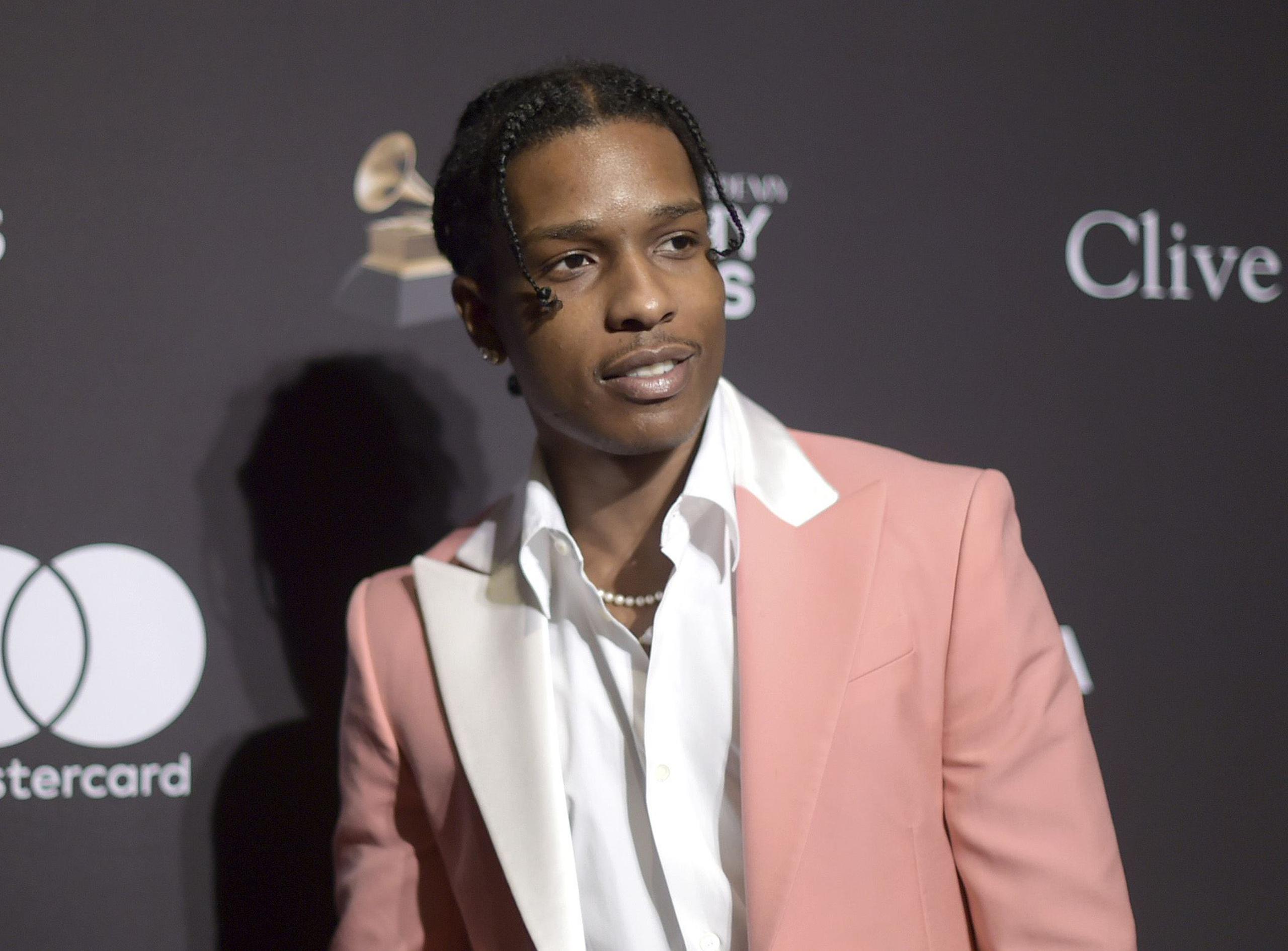 A$AP Rocky en la gala previa a los Grammy a los íconos de la industria musical en Beverly Hills, California. (Richard Shotwell/Invision/AP)