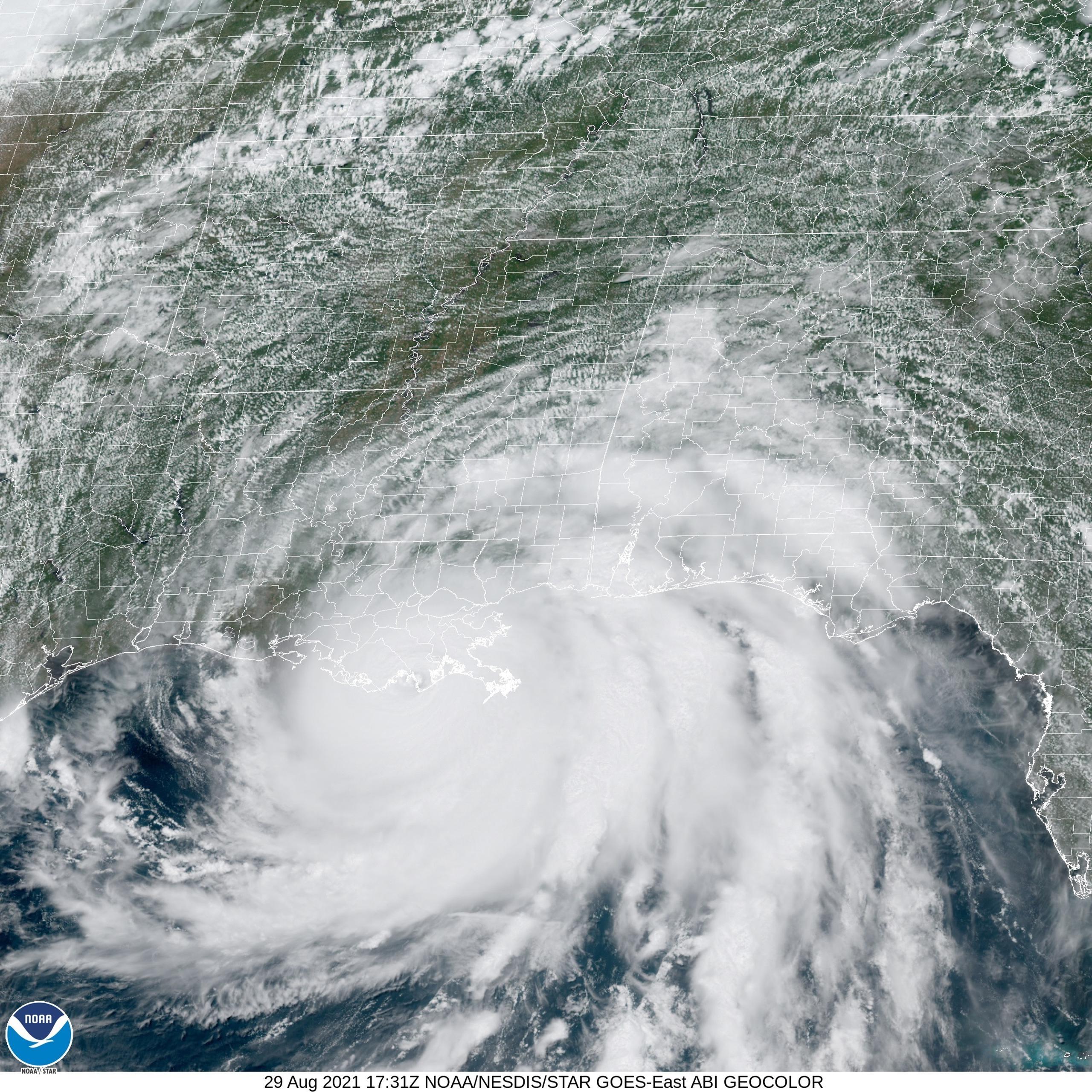 Imagen satelital del huracán Ida. EFE/NOAA