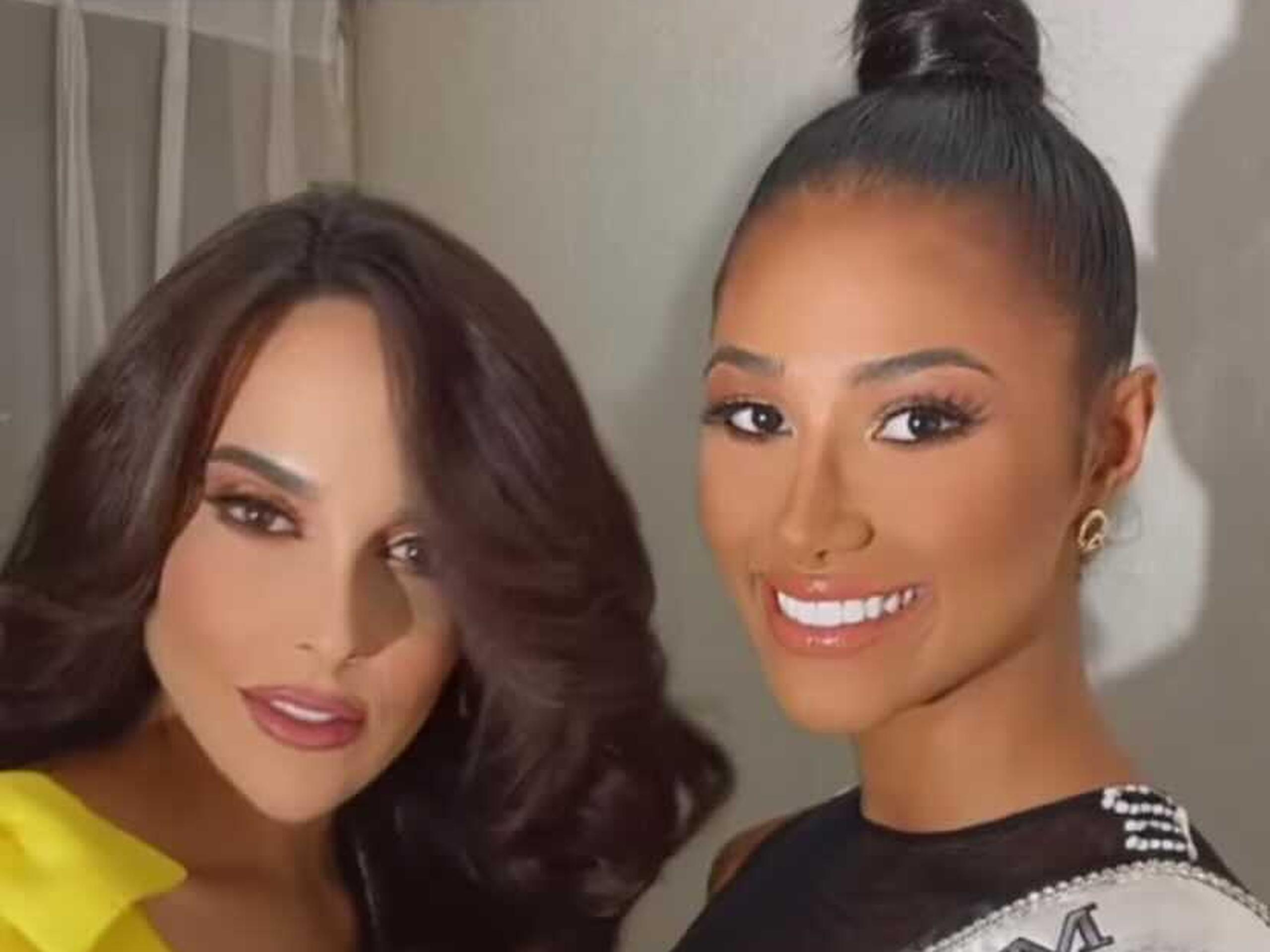 Ambas reinas tomaron un momento para compartir la unión de dos países latinos en Miss Universe.