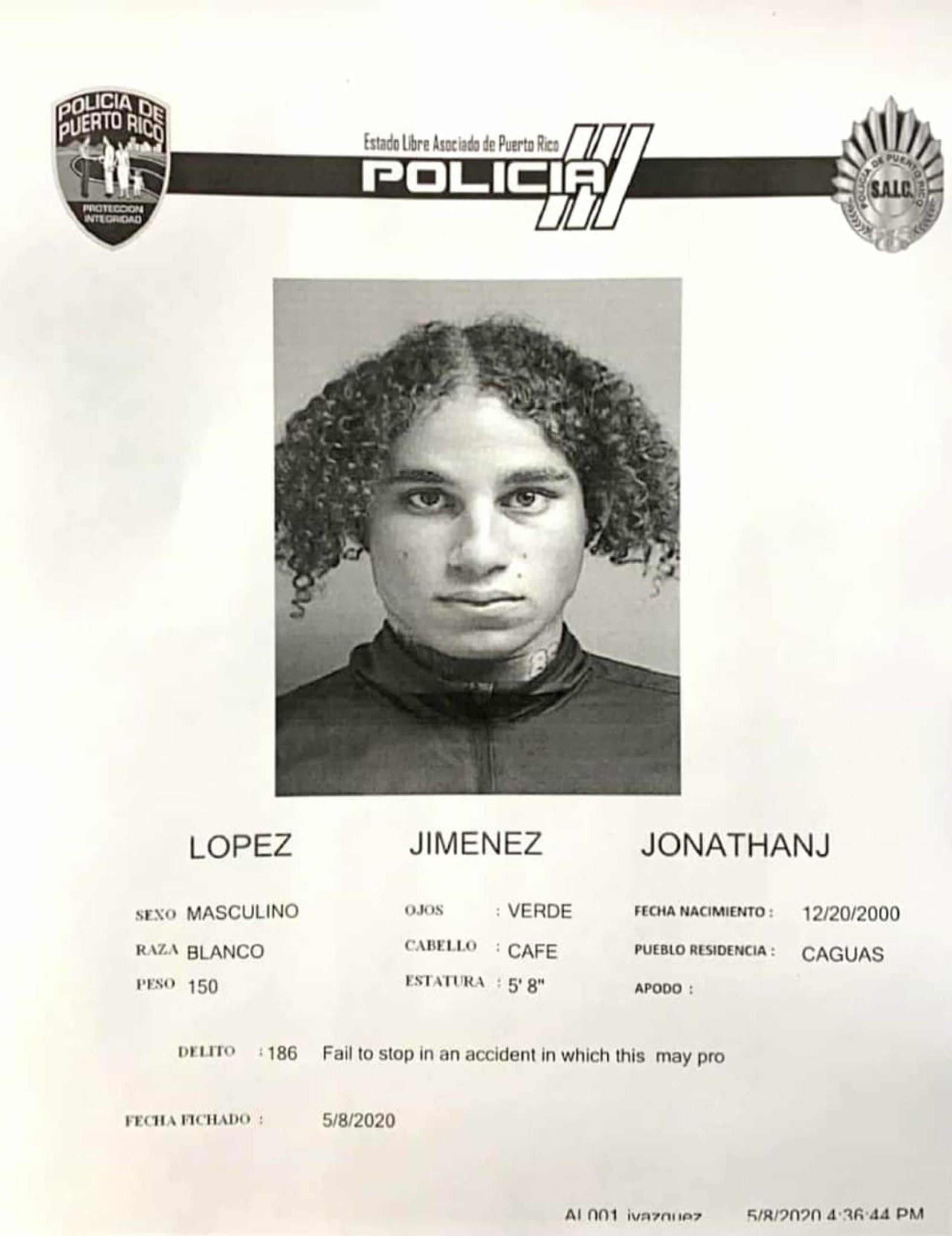 Cargos por agresión agravada y violación a la Ley de Tránsito fueron radicados contra Jonathan J. López Jiménez, por hechos ocurridos el 5 de mayo en la urbanización Idamaris Gardens, en Caguas.