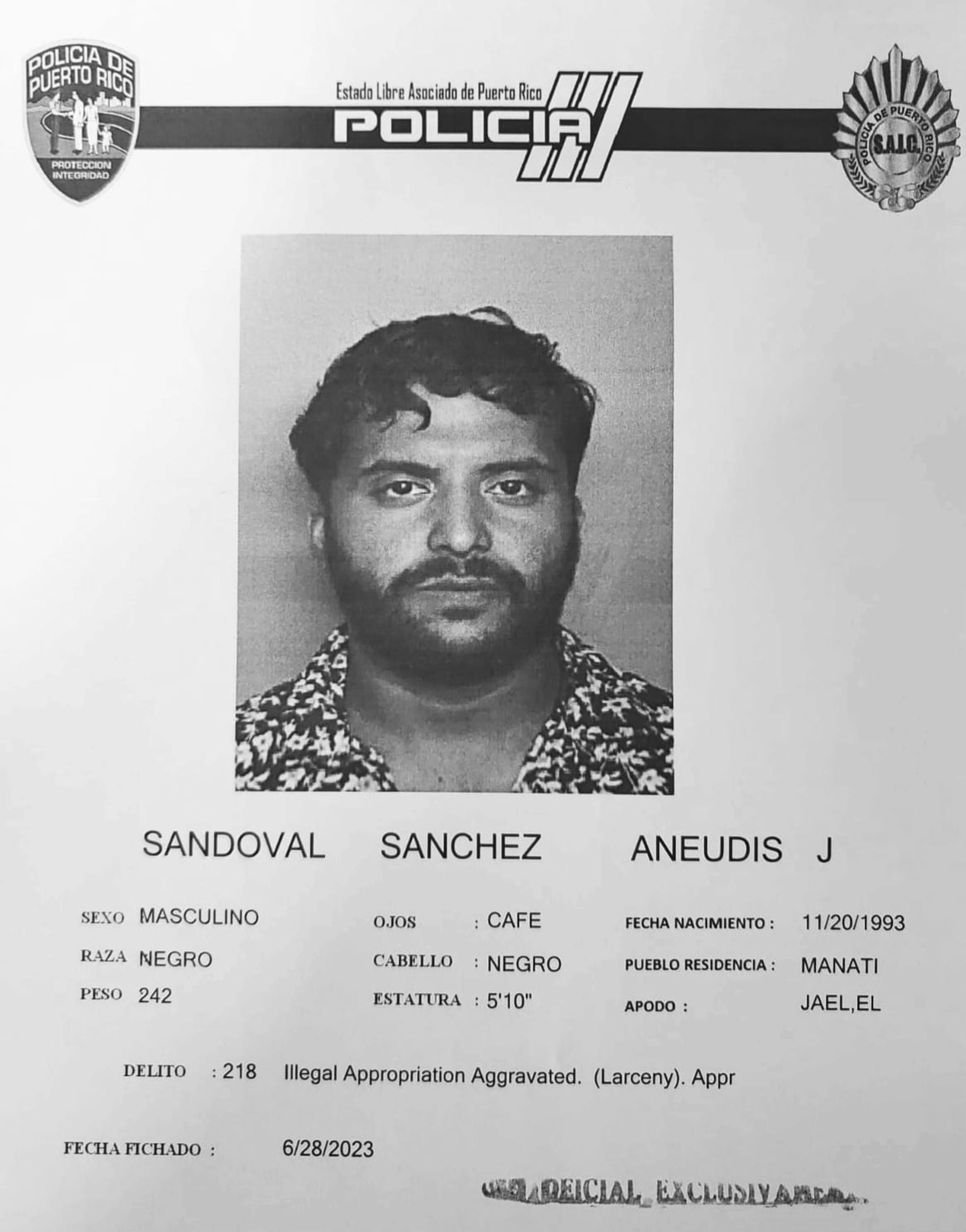 Aneudis J. Sandoval Sánchez está acusado por fraude y apropiación ilegal de fondos públicos.