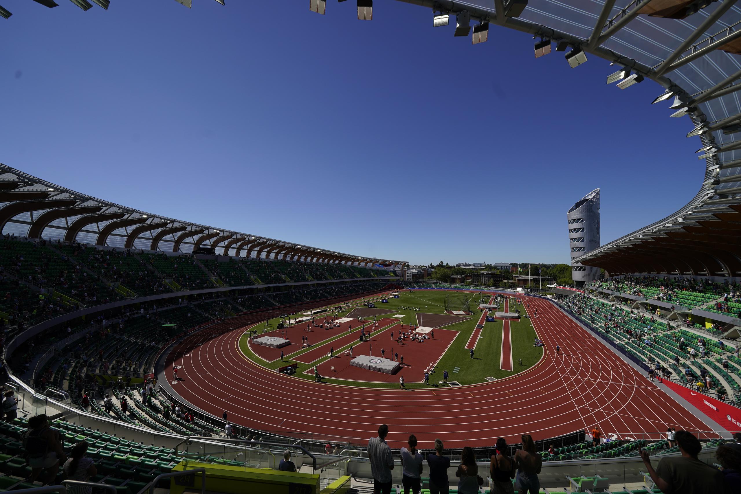 El estadio Hayward Field, en la ciudad de Eugene, Oregon, es sede del Campeonato Mundial de Atletismo a partir de mañana.
