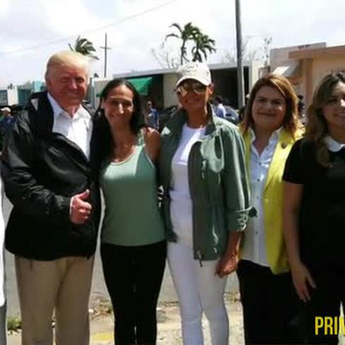 Trump visita familias en Guaynabo 