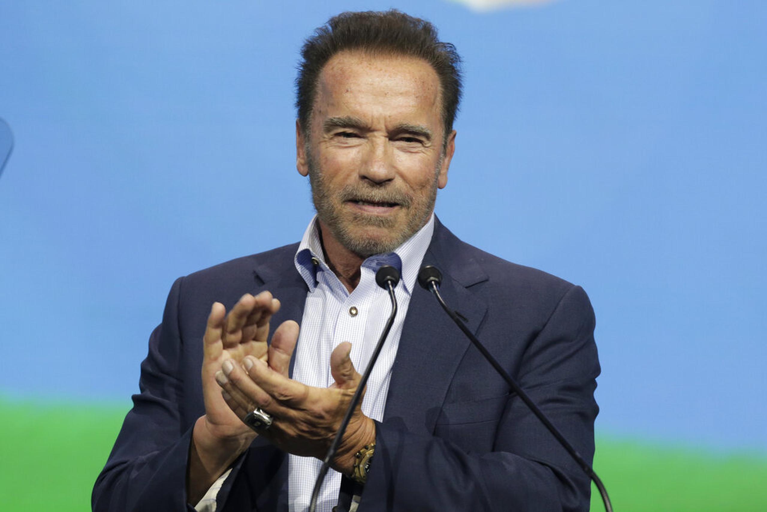 Arnold Schwarzenegger habla de sus sueños y acciones para combatir la crisis climática el 1 de julio de 2021 en Viena.