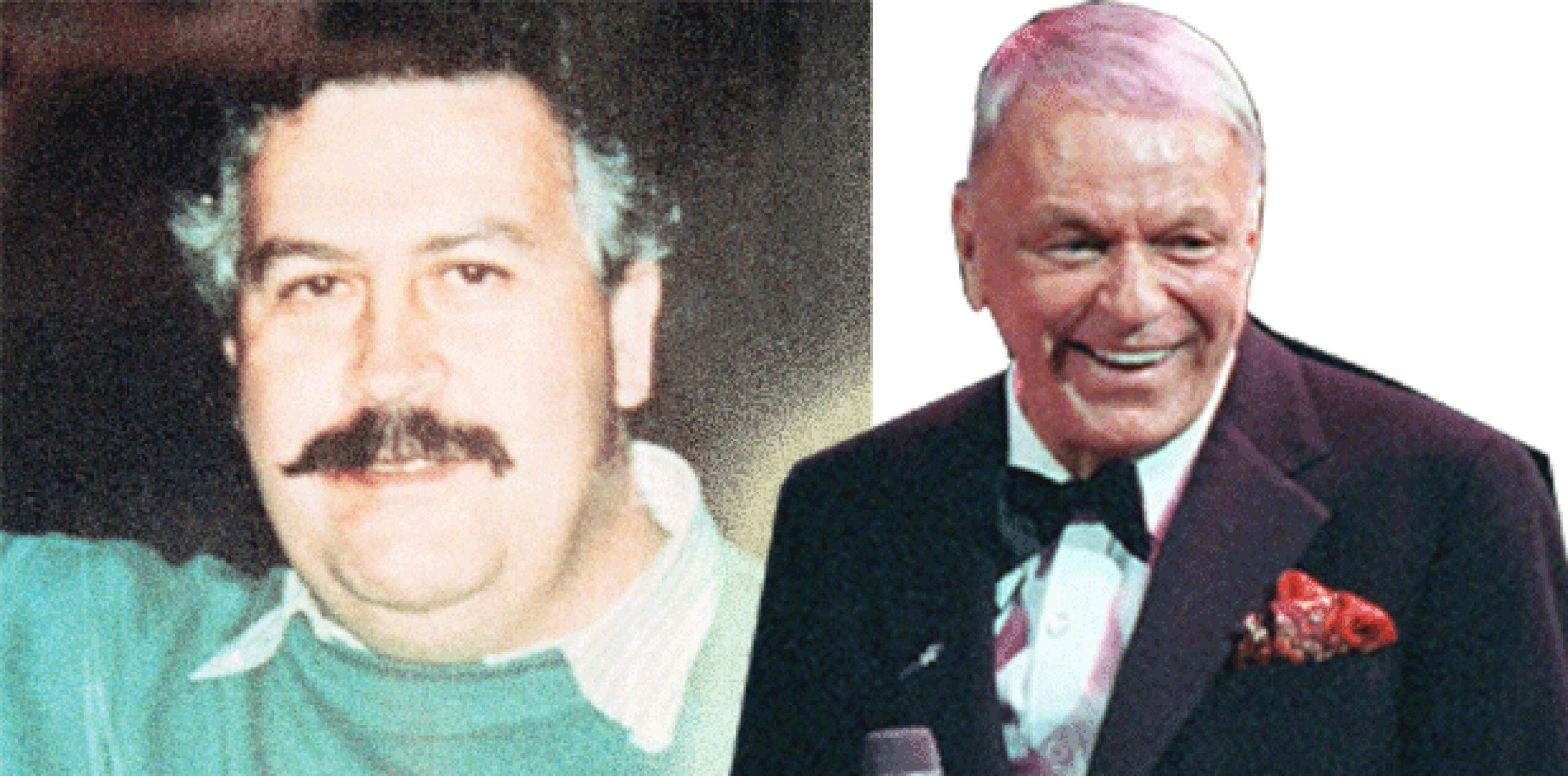 "Frank Sinatra (derecha) era uno de los socios de mi papá (izquierda) en Miami", aseguró el escritor colombiano Juan Pablo Escobar. (Archivo)