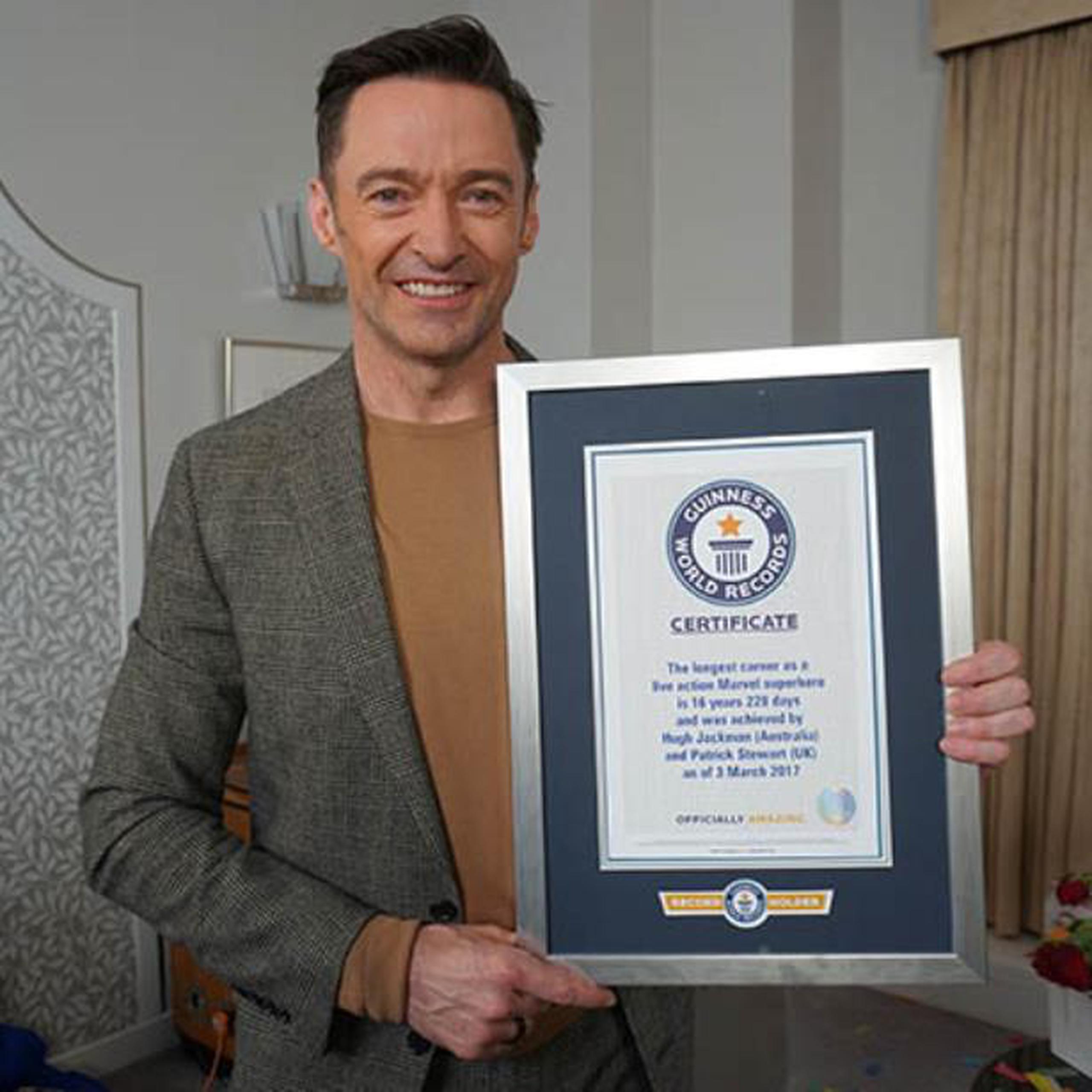 El récord de Hugh Jackman le fue entregado durante una entrevista. (Guinness World Records)
